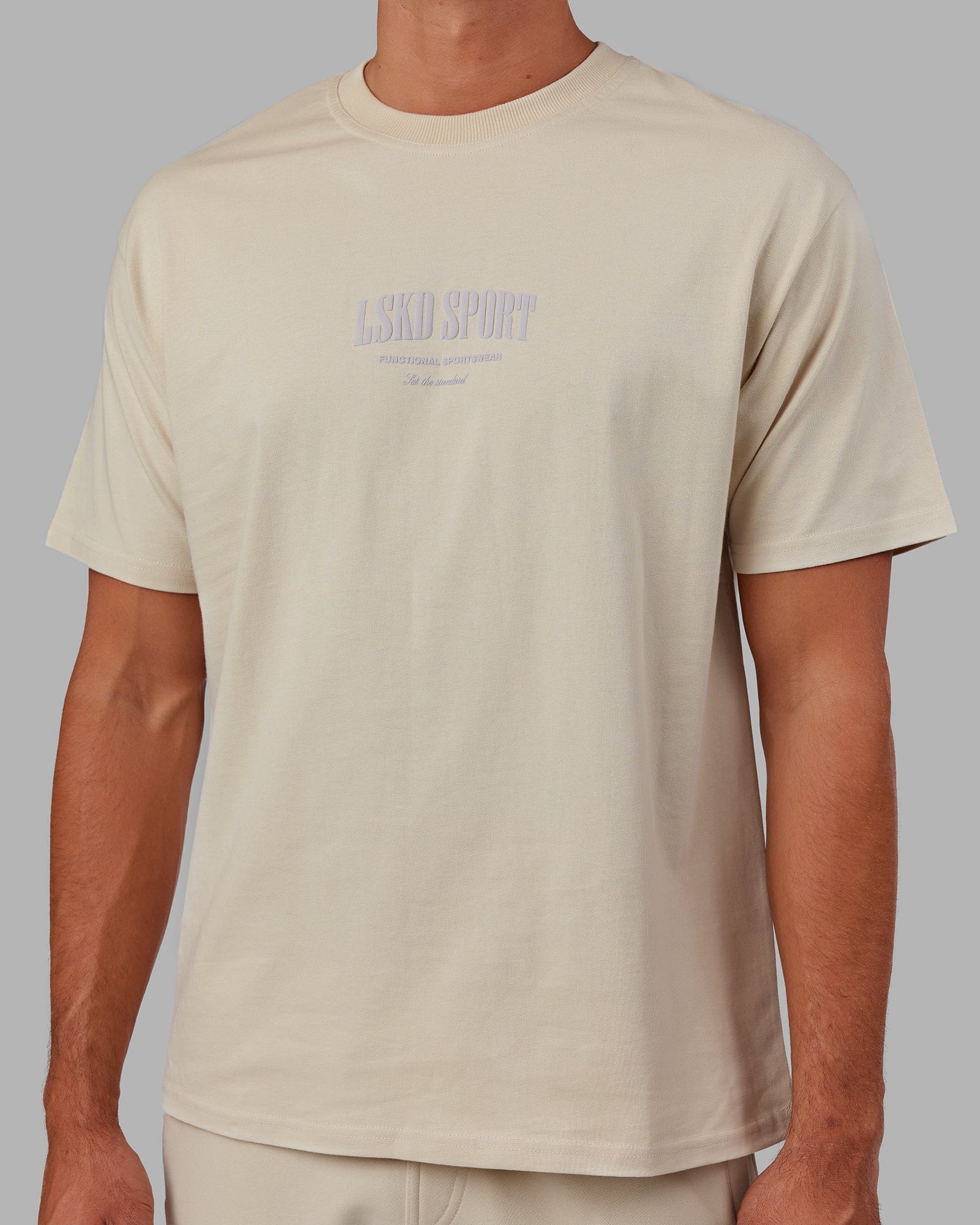 Model wearing Standard Heavyweight Tee Oversize - Bone