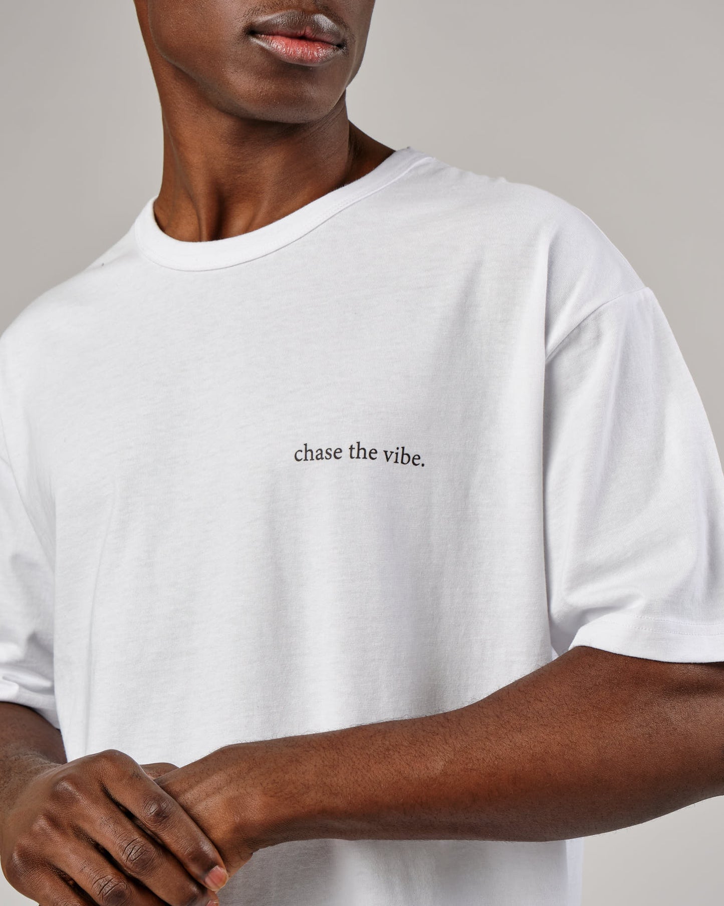 Model wearing Taylor Tee Oversize - White