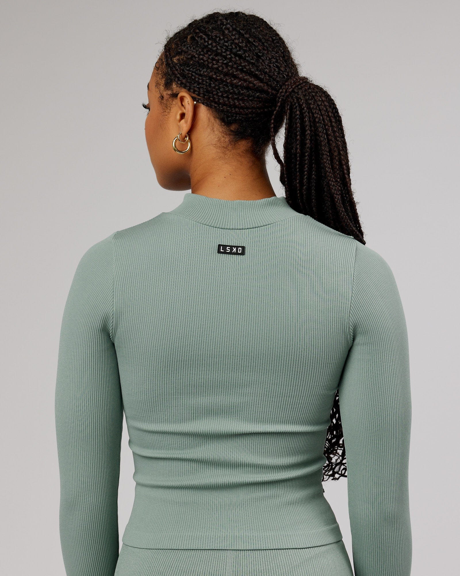 Model wearing Minimal 1/4 Zip LS Top - Frost