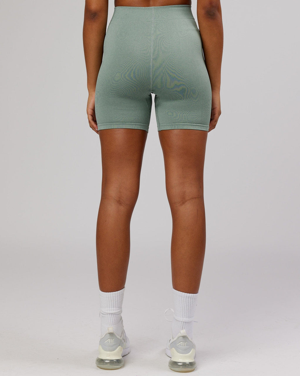 Model wearing Minimal Ribbed Seamless Shorts - Frost