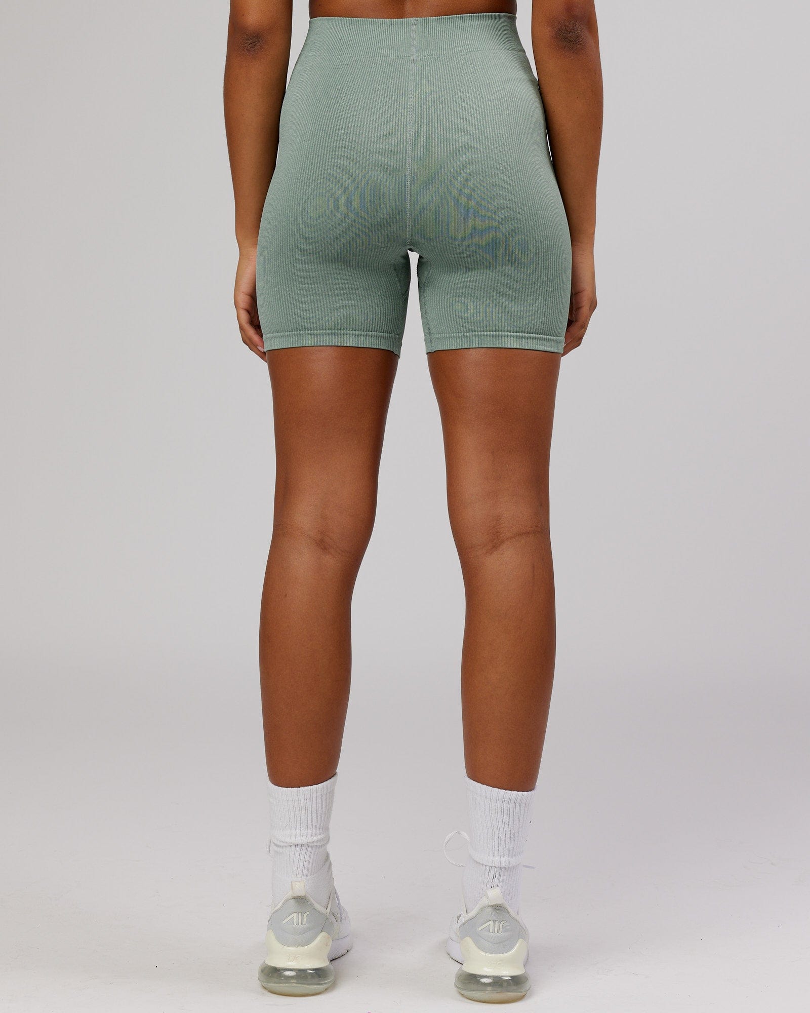 Model wearing Minimal Ribbed Seamless Shorts - Frost