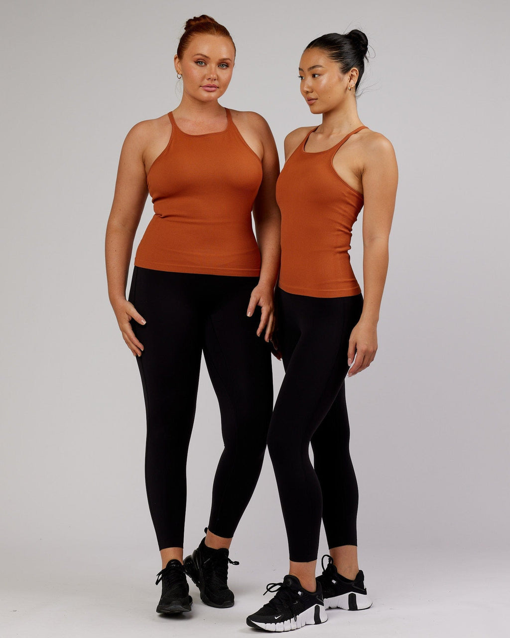 Model wearing Minimal Seamless Ribbed Tank - Auburn