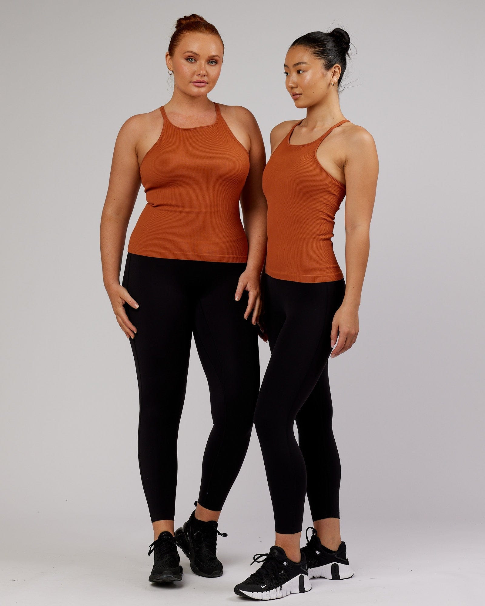 Model wearing Minimal Seamless Ribbed Tank - Auburn