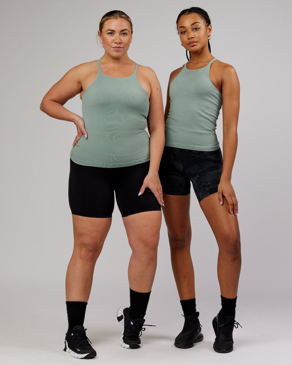 Model wearing Minimal Seamless Ribbed Tank - Frost