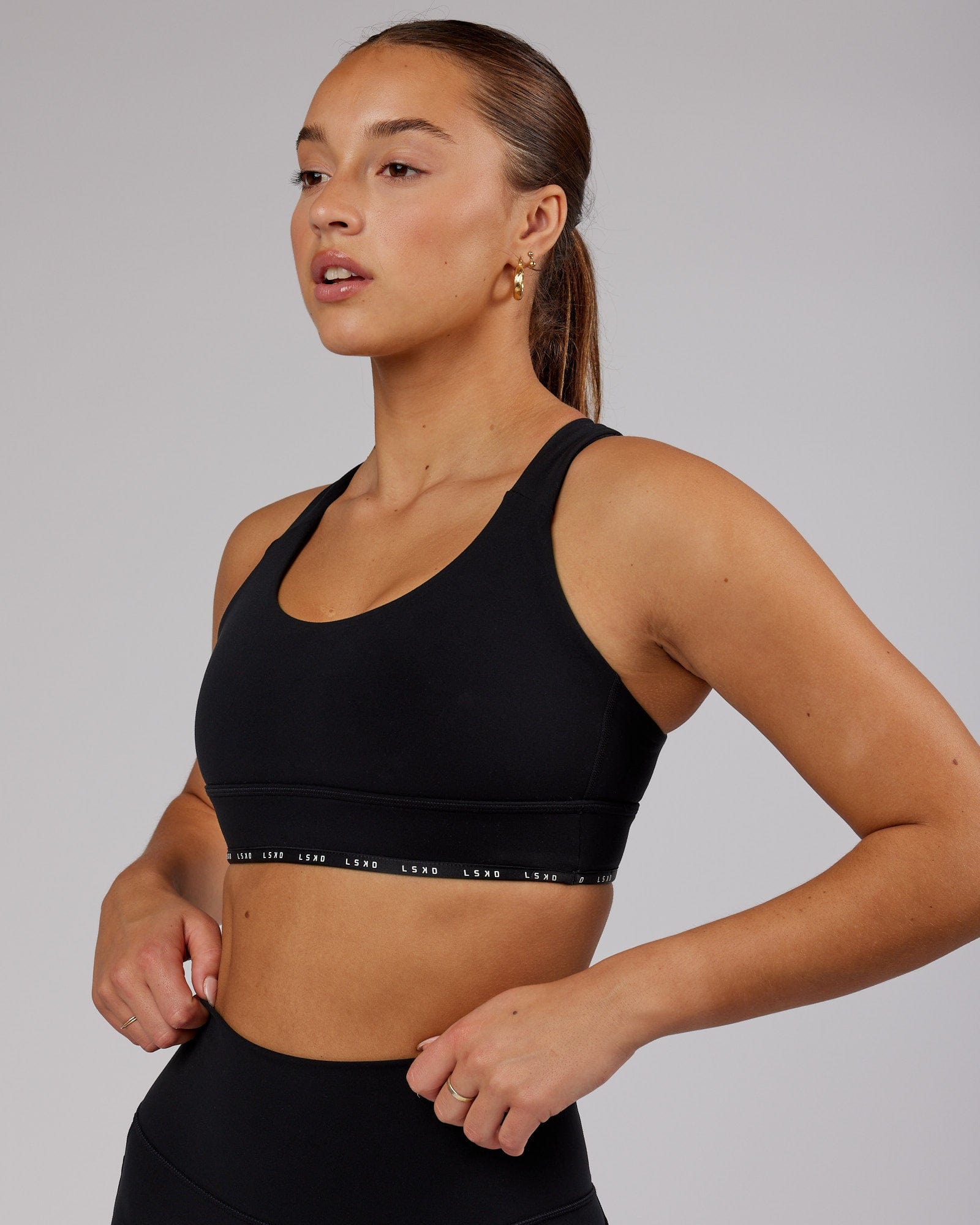 Model wearing MVP Sports Bra - Black