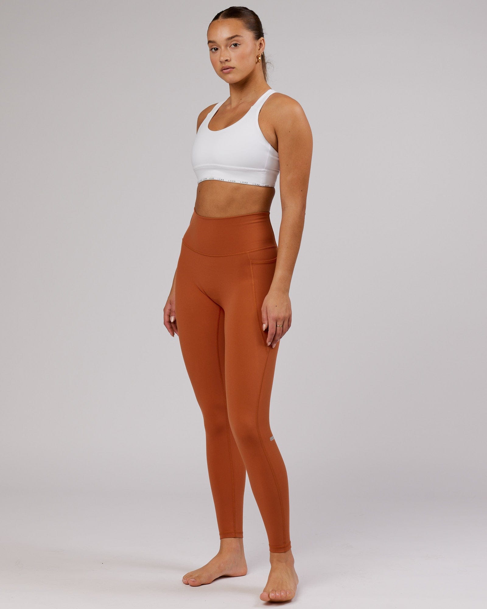 Model wearing MVP Sports Bra - White