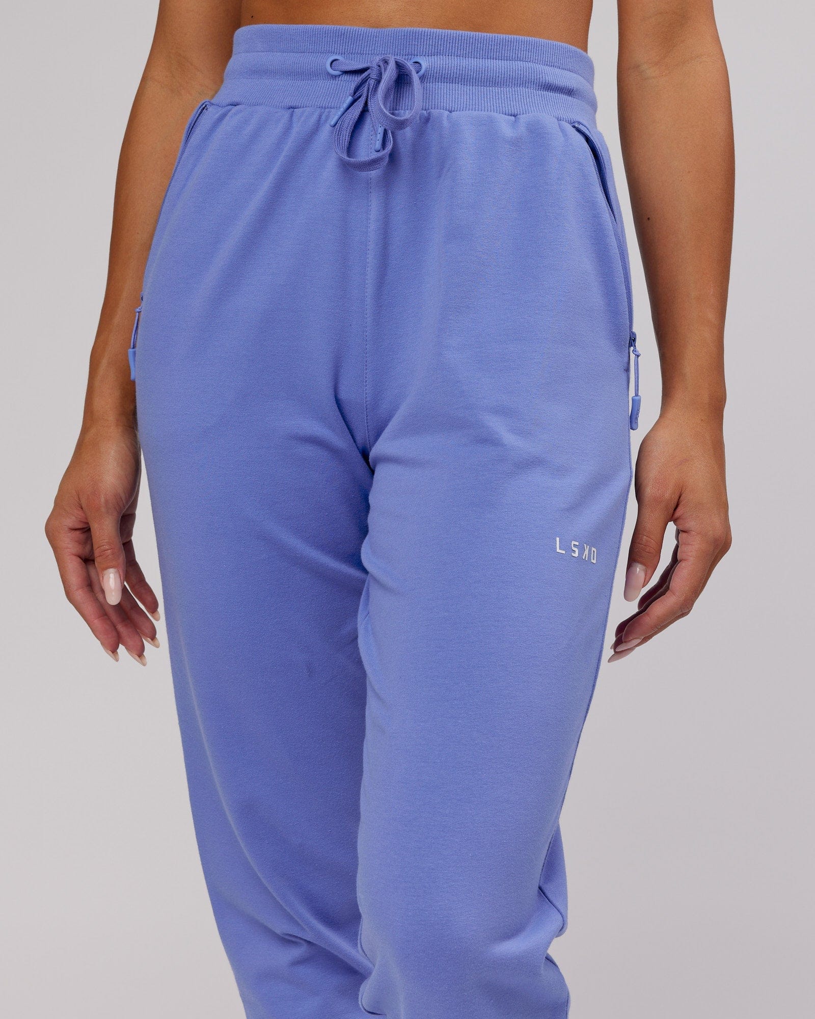 Model wearing PB Jogger - Cornflower Blue-Tonal