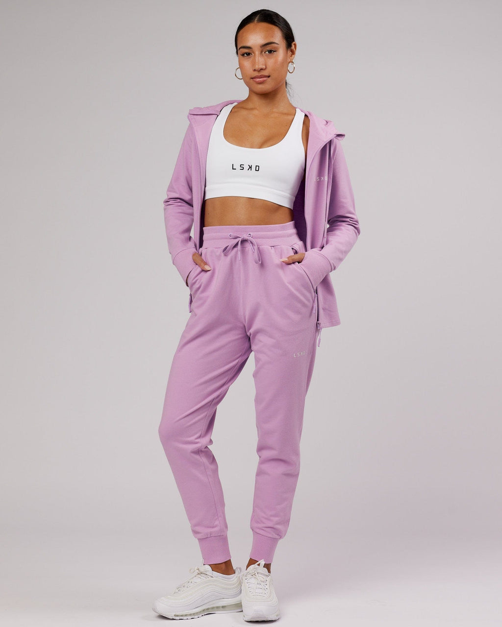 Model wearing PB Jogger - Lilac-Tonal