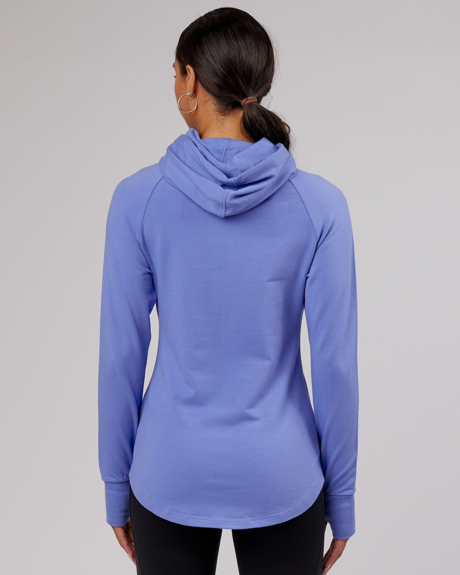 Model wearing PB Zip Through Hoodie - Cornflower Blue
