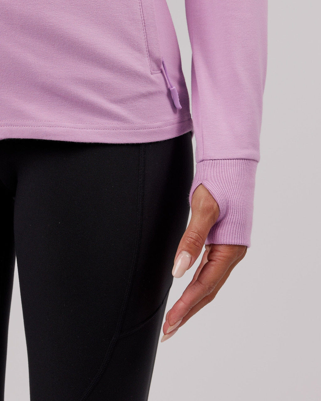 Model wearing PB Zip Through Hoodie - Lilac