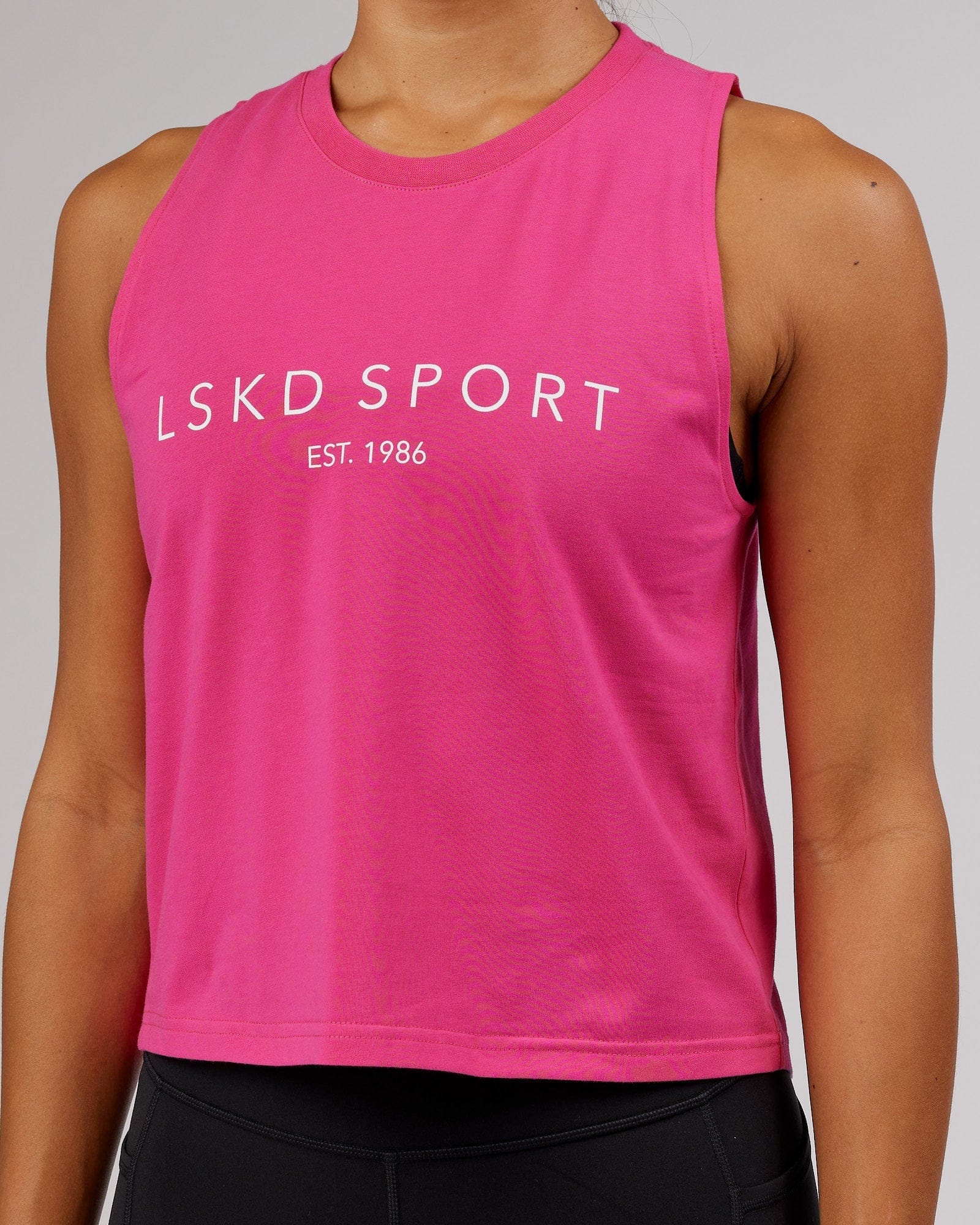 Model wearing Penalty Tank - Magenta