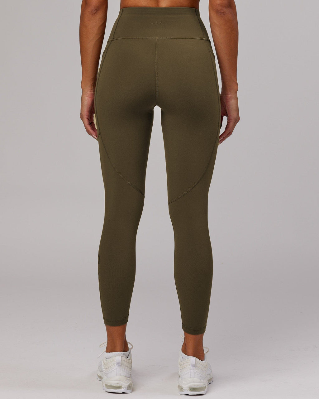 Model wearing Rep 7/8 Length Tight - Army Green