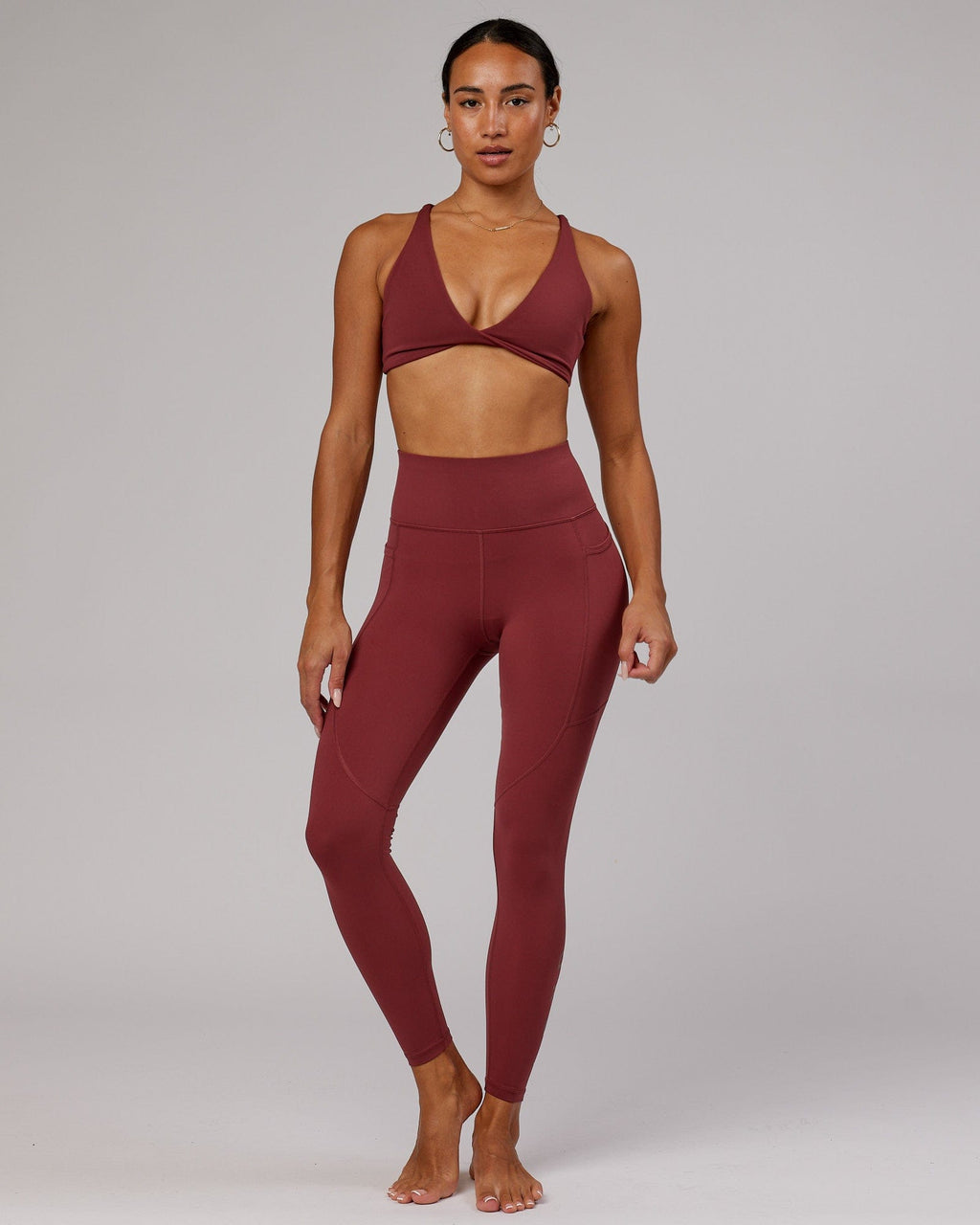 Model wearing Rep Full Length Tight - Apple Berry