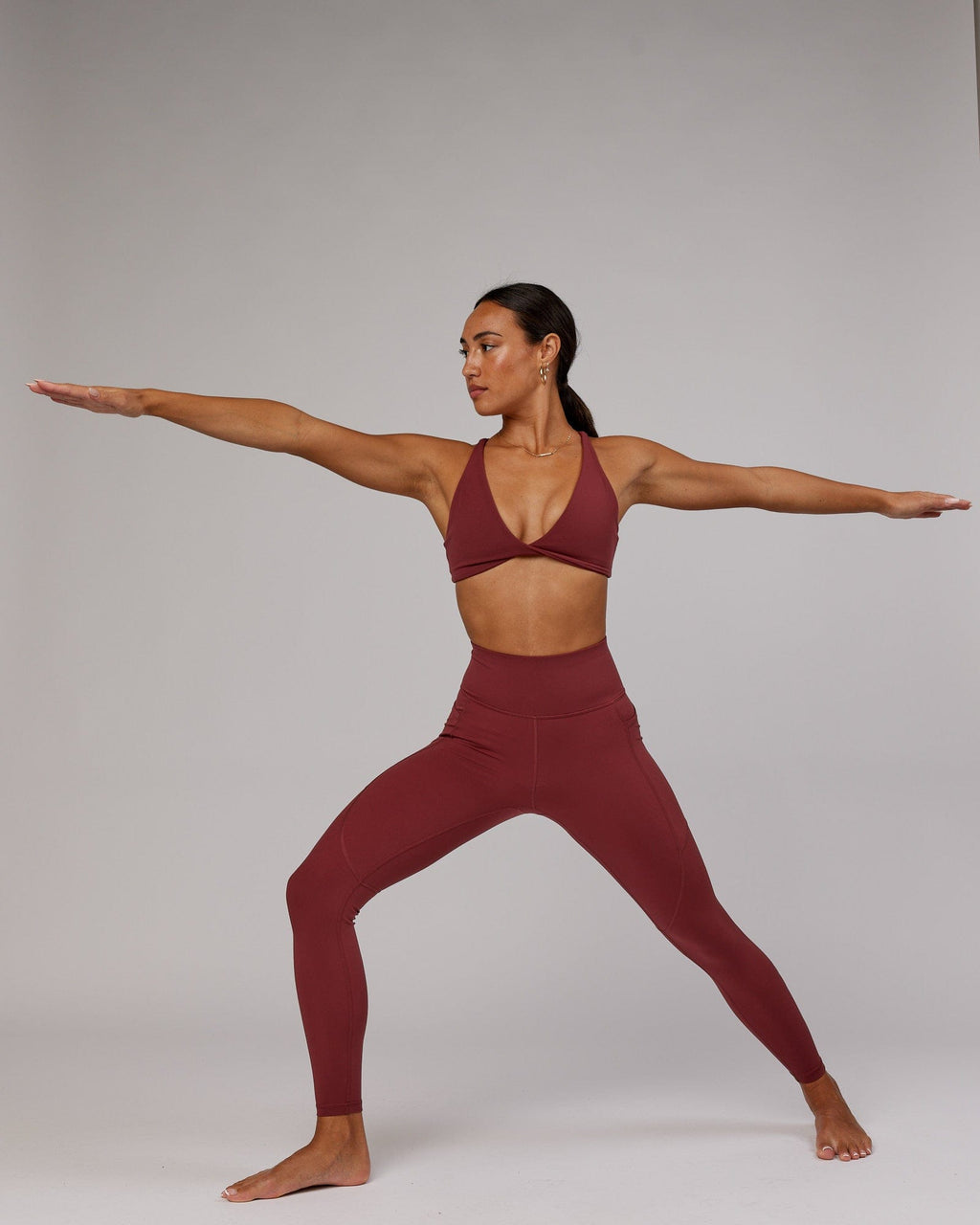 Model wearing Rep Full Length Tight - Apple Berry