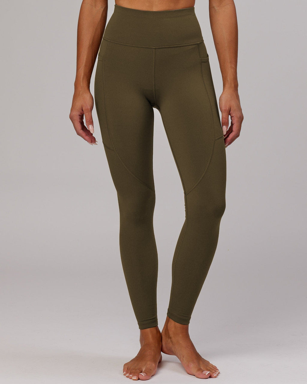 Model wearing Rep Full Length Tight - Army Green