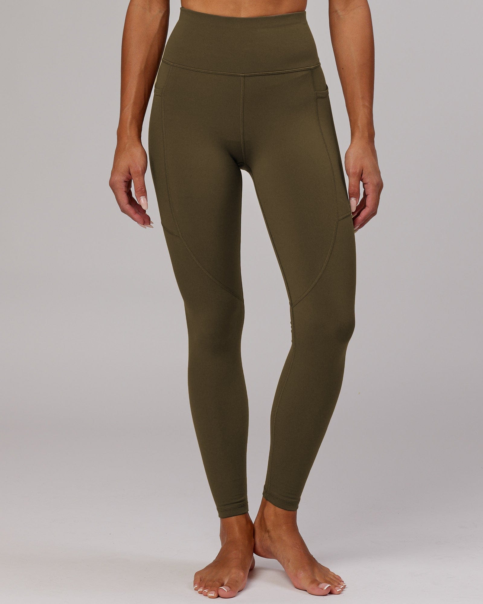 Model wearing Rep Full Length Tight - Army Green