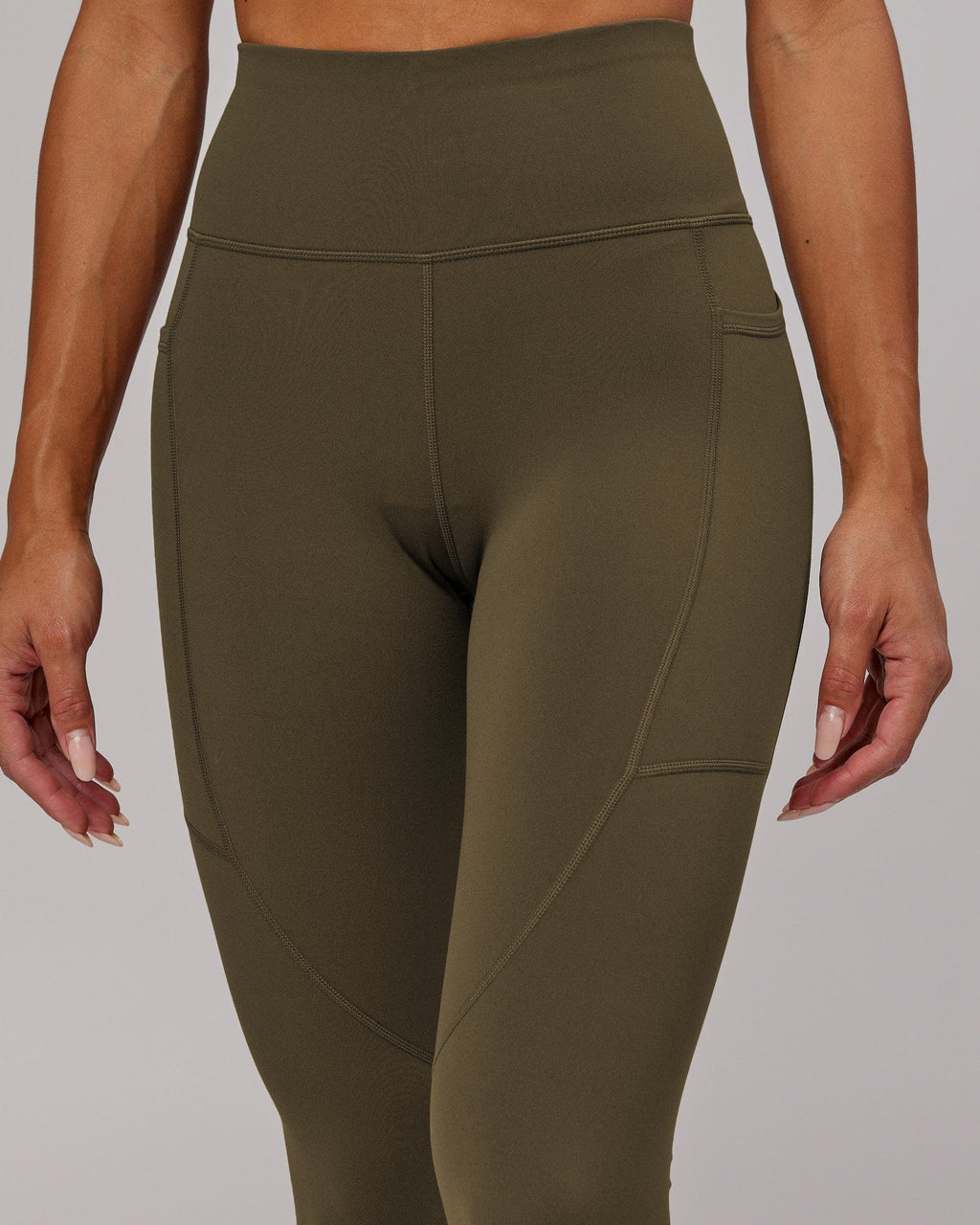 Model wearing Rep Full Length Tight - Army Green