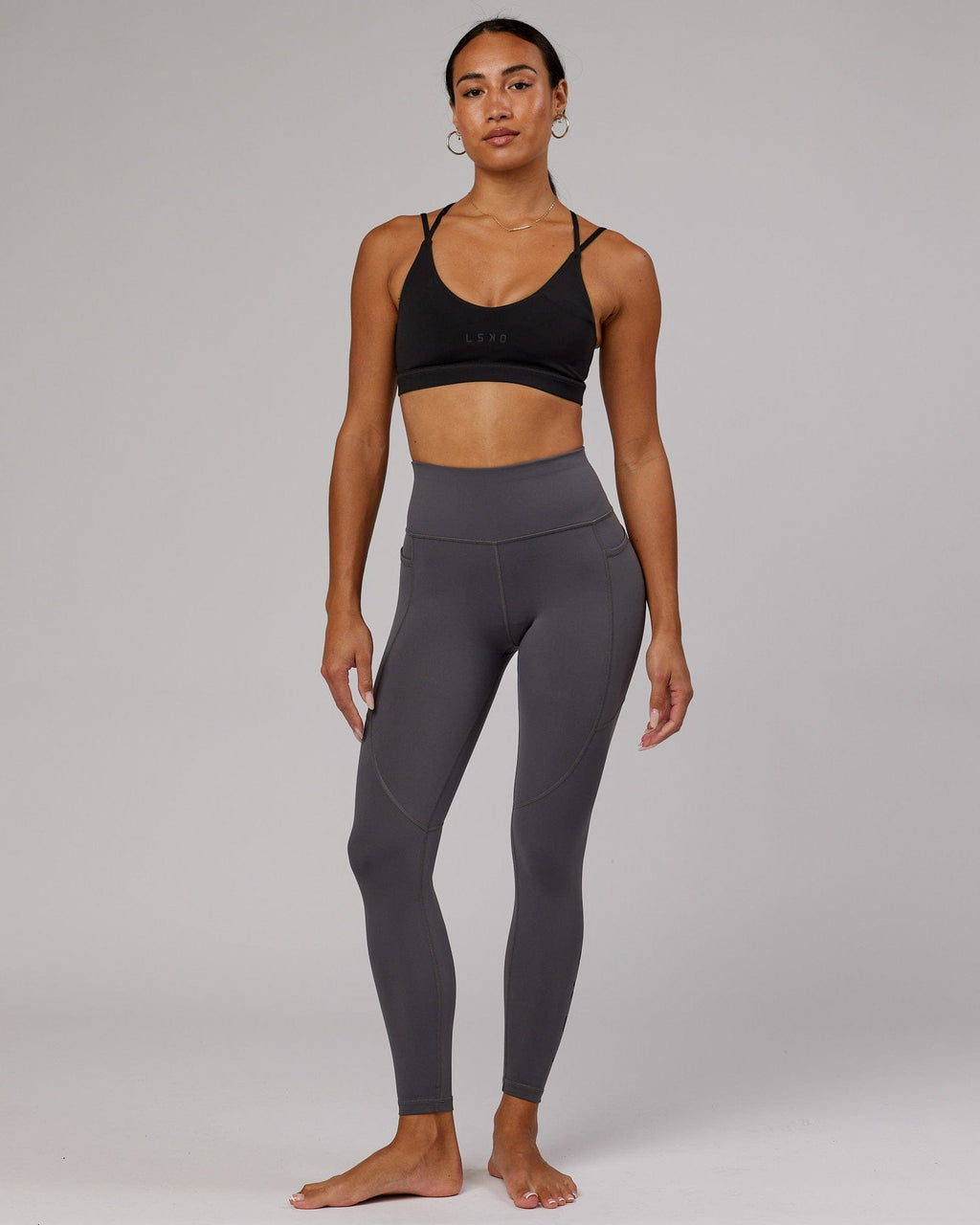 Model wearing Rep Full Length Tight - Asphalt