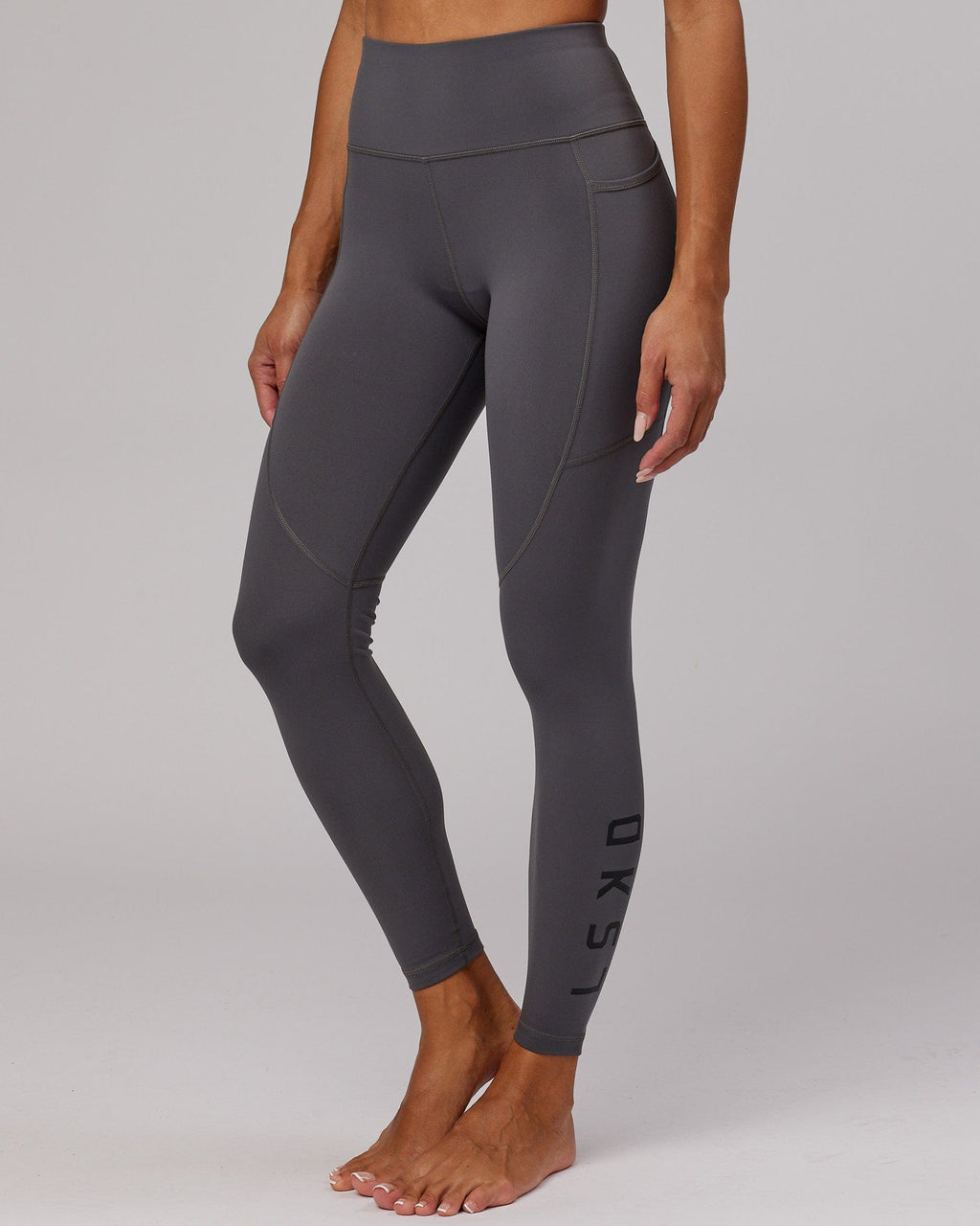 Model wearing Rep Full Length Tight - Asphalt