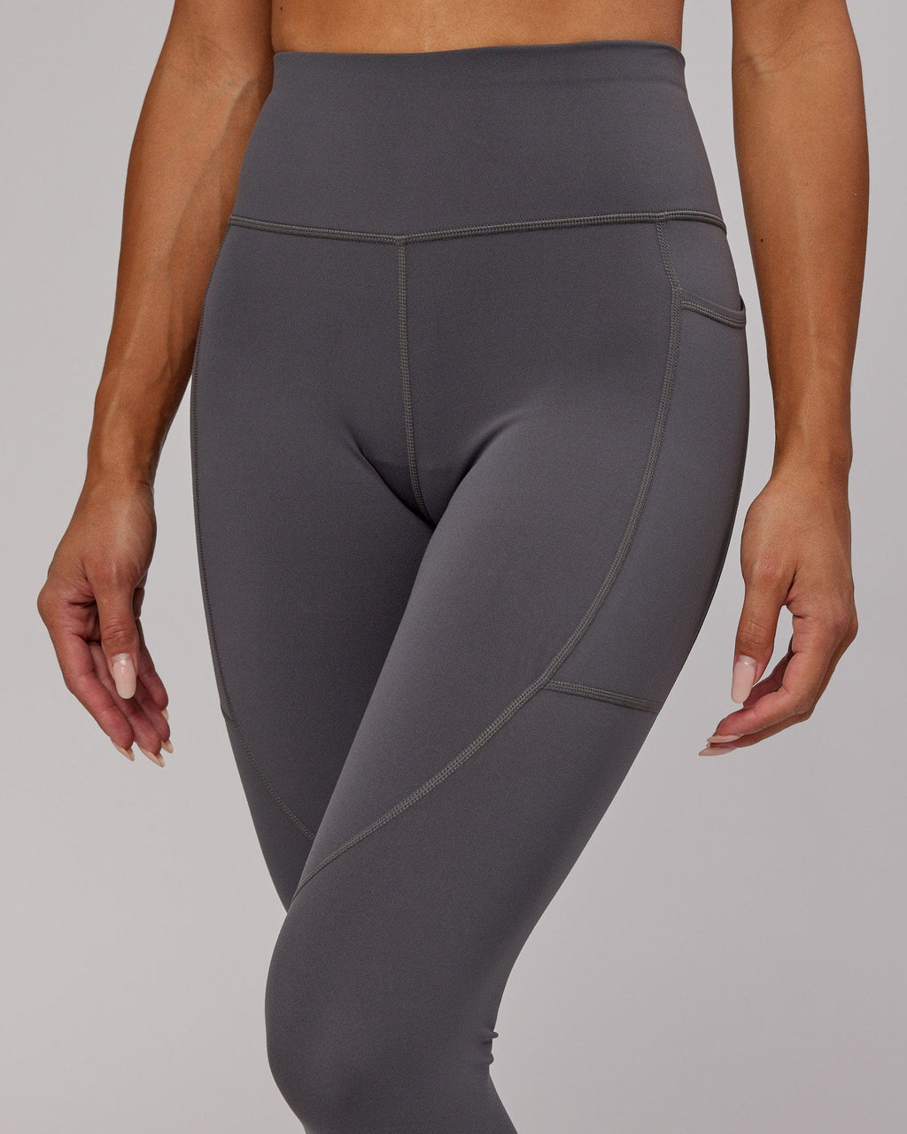 Model wearing Rep Full Length Tight - Asphalt