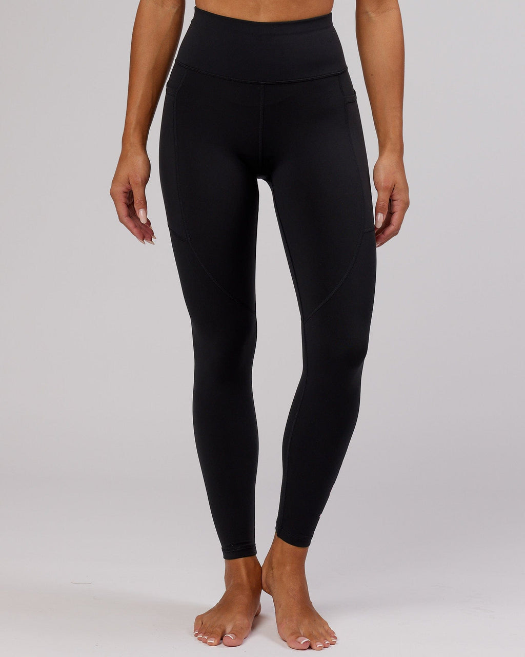 Model wearing Rep Full Length Tight - Black-Pink Frosting