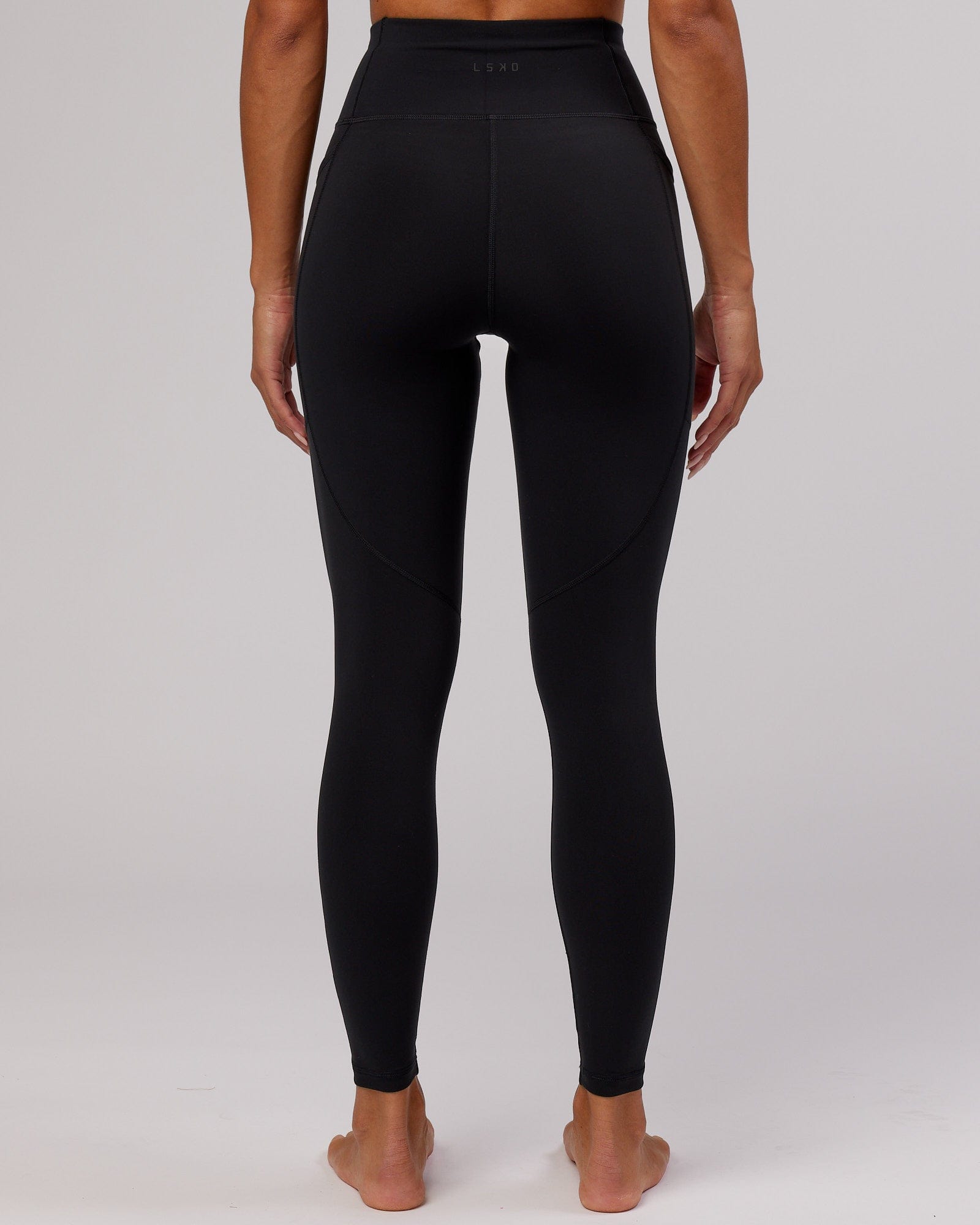 Model wearing Rep Full Length Tight - Black-Pink Frosting