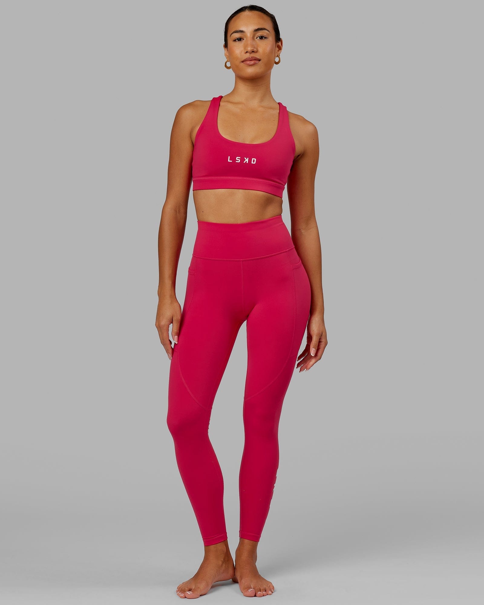 Model wearing Rep Full Length Tight - Boysenberry