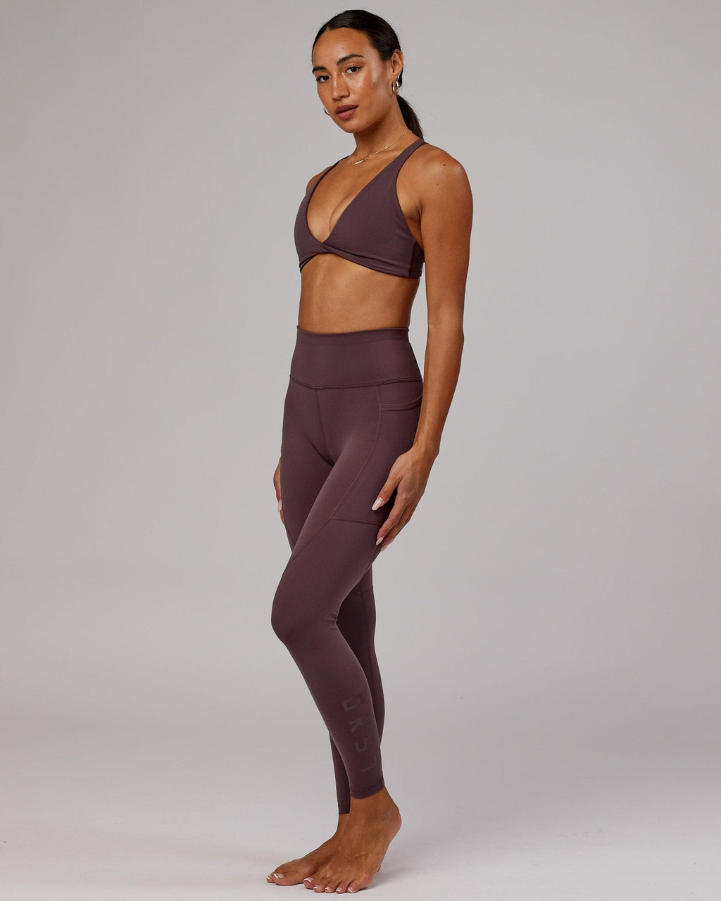 Model wearing Rep Full Length Tight - Plum