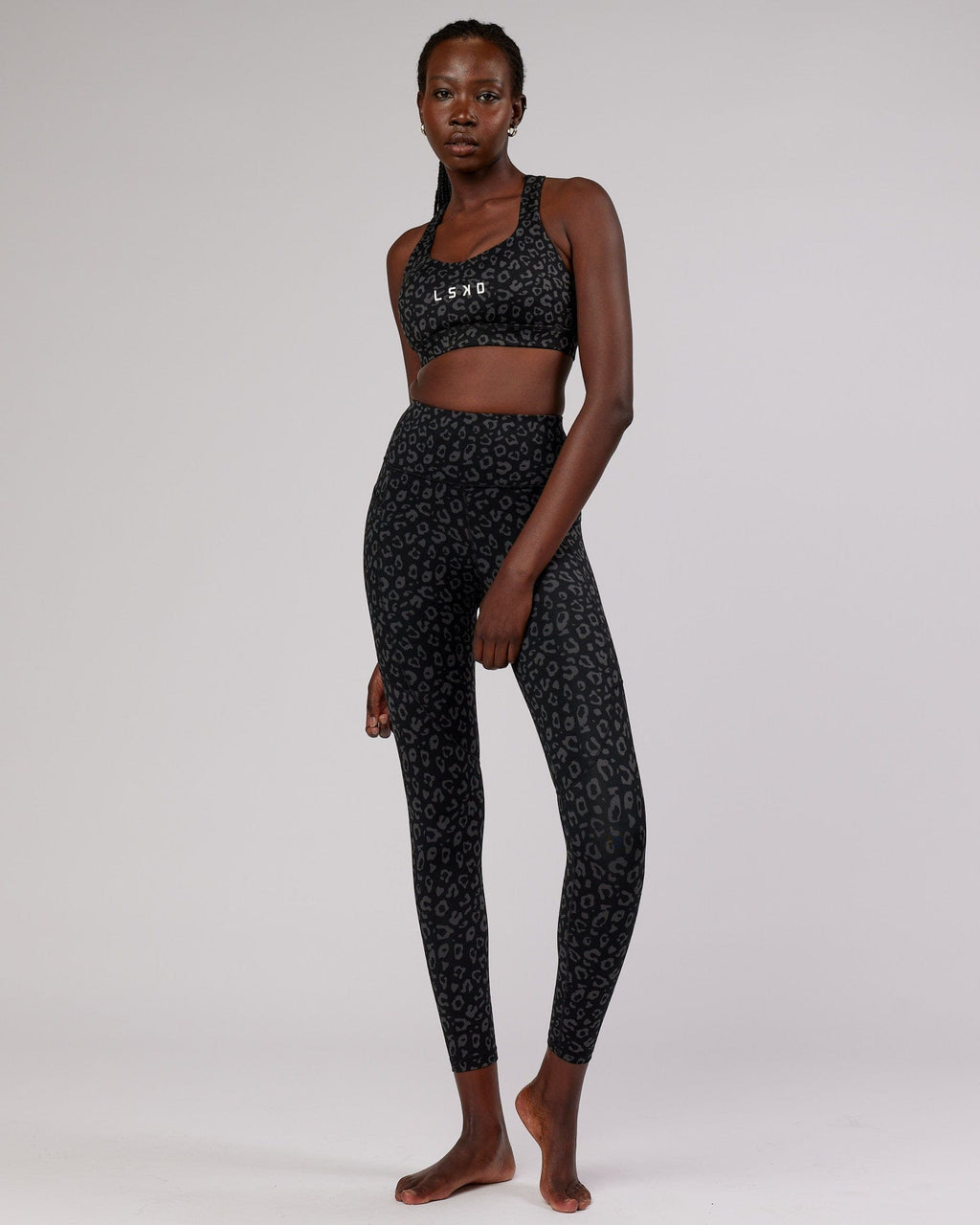 Model wearing Rep Full Length Tight Small Logo - Fever