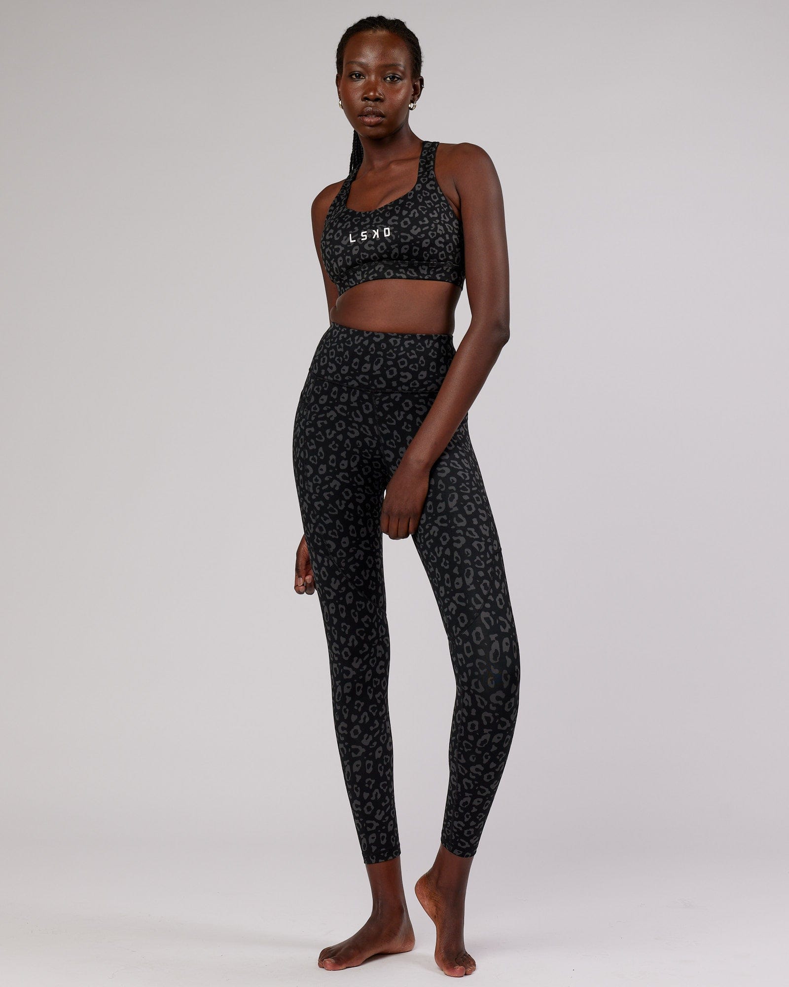 Model wearing Rep Full Length Tight Small Logo - Fever