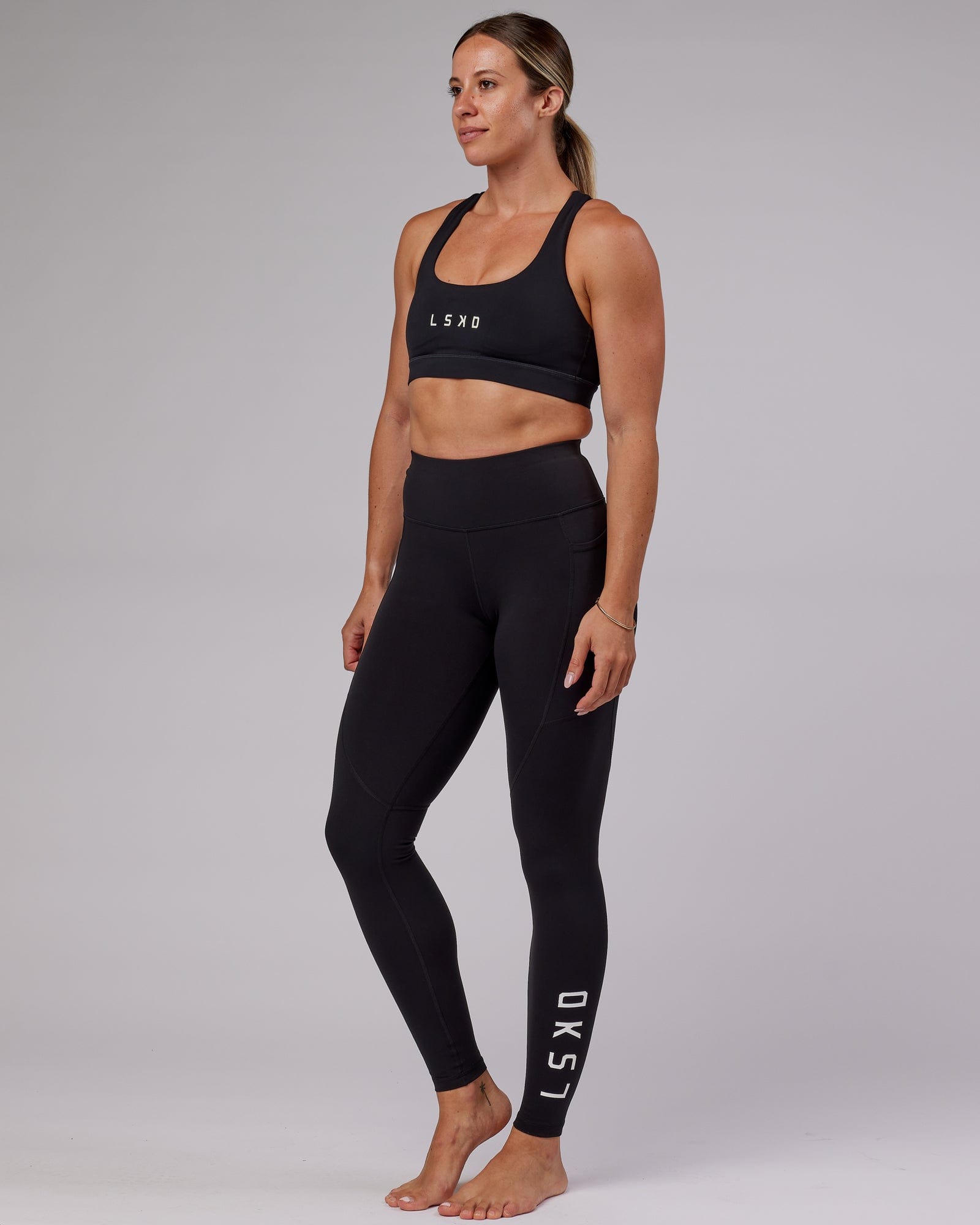 Model wearing Rep X-Long Tight - Black-White