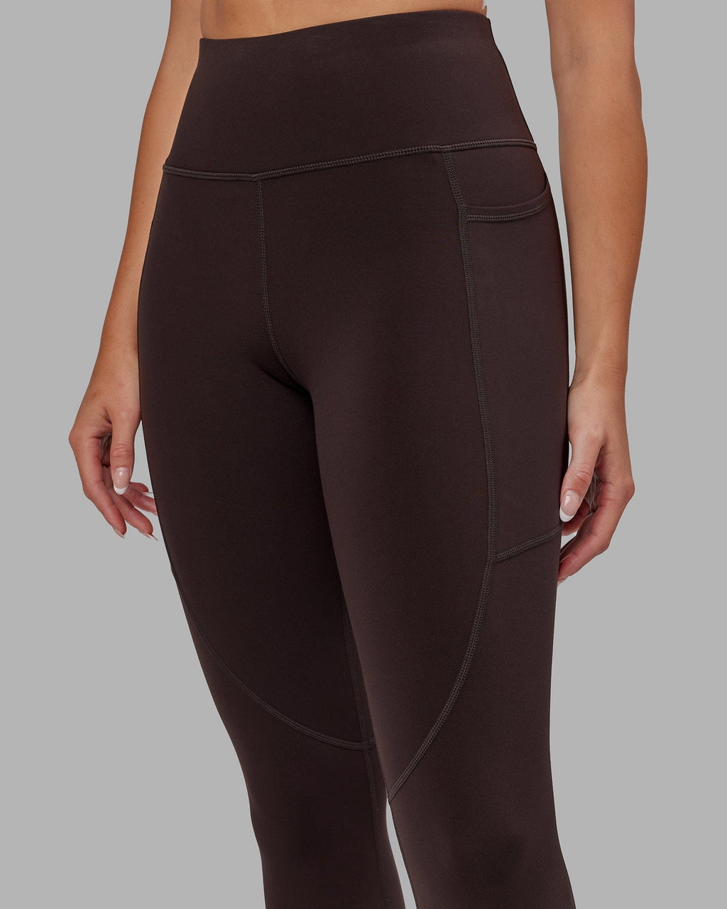Model wearing Rep 7/8 Length Tight - Dark Walnut