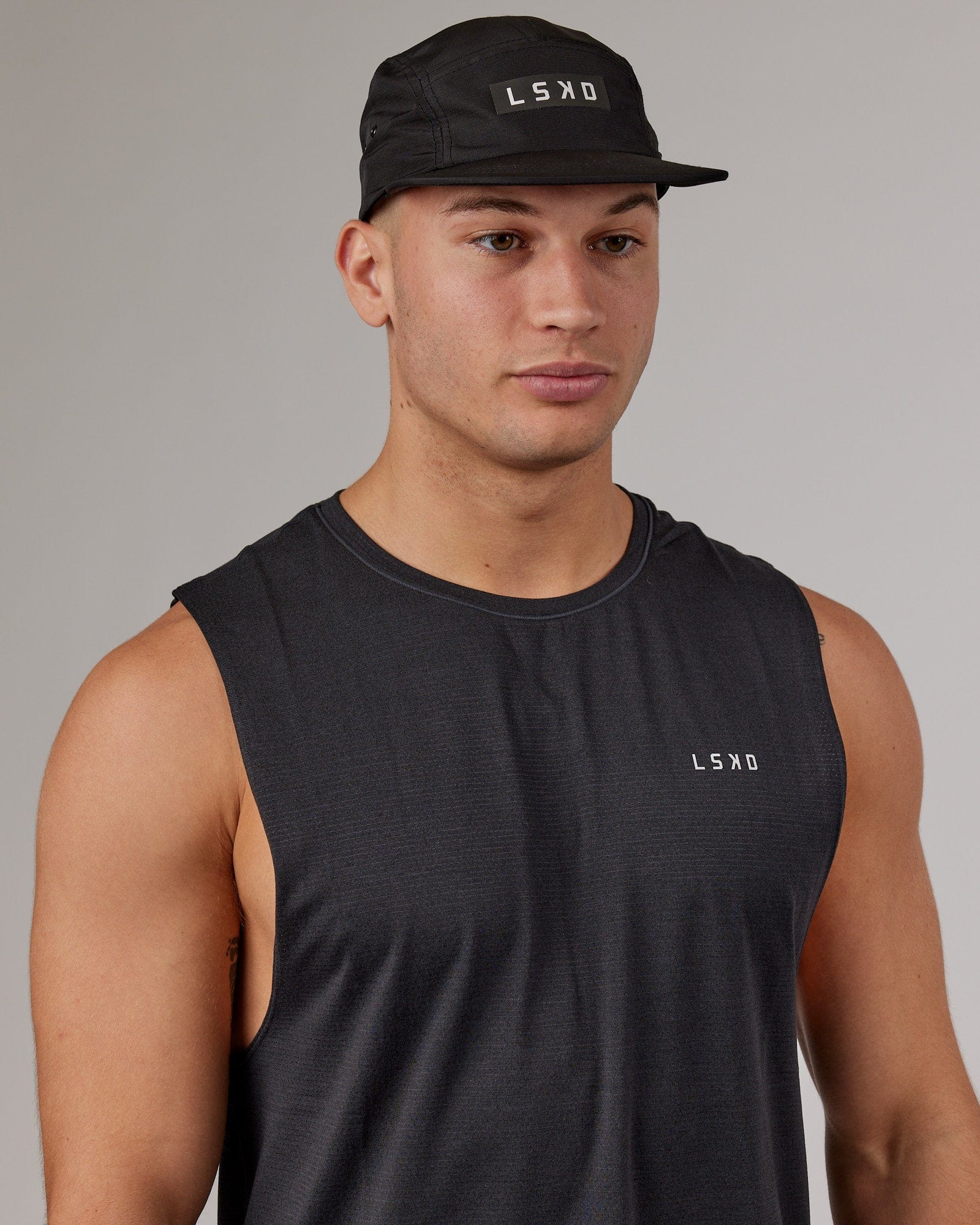 Model wearing Run Club Cap - Black
