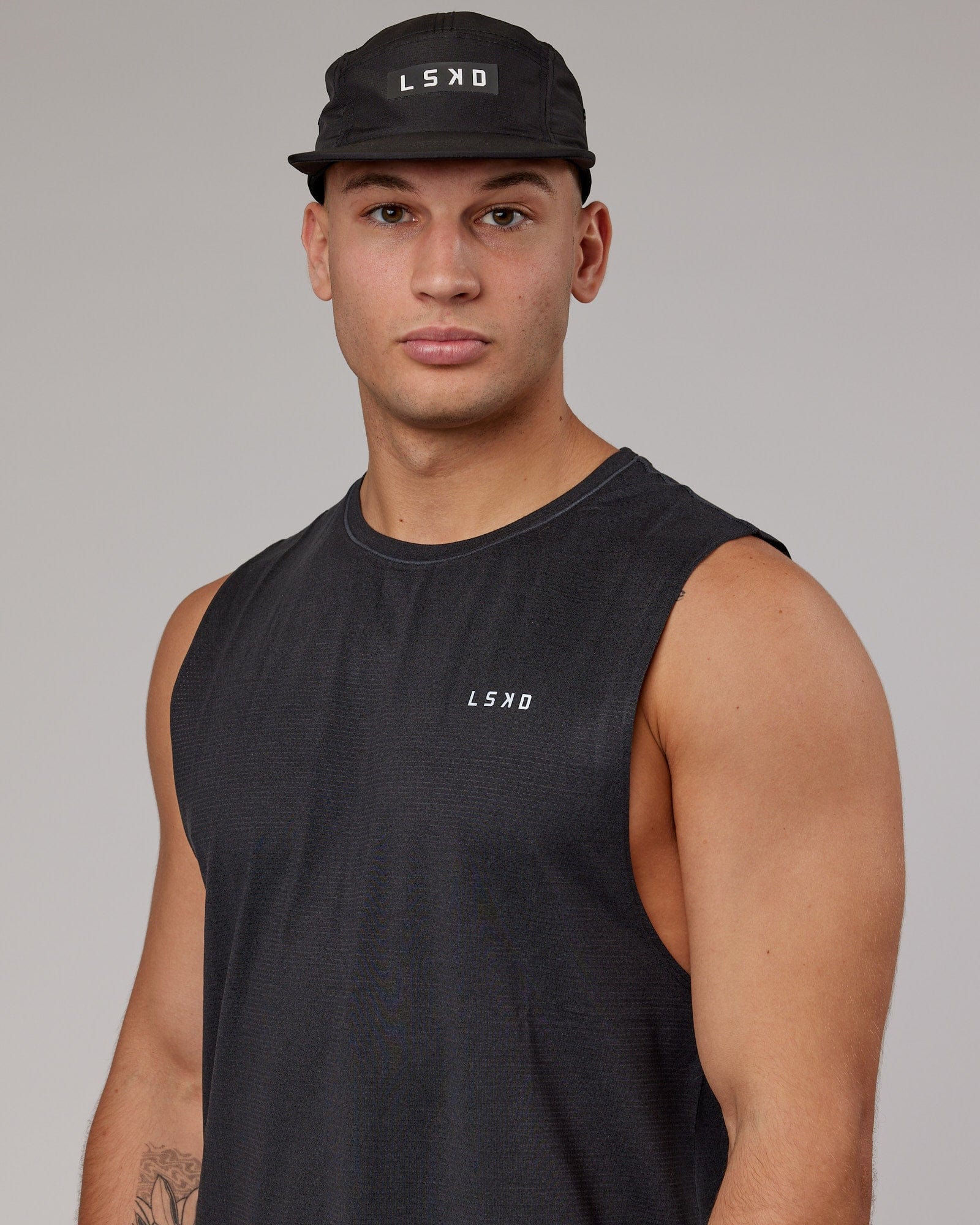 Model wearing Run Club Cap - Black
