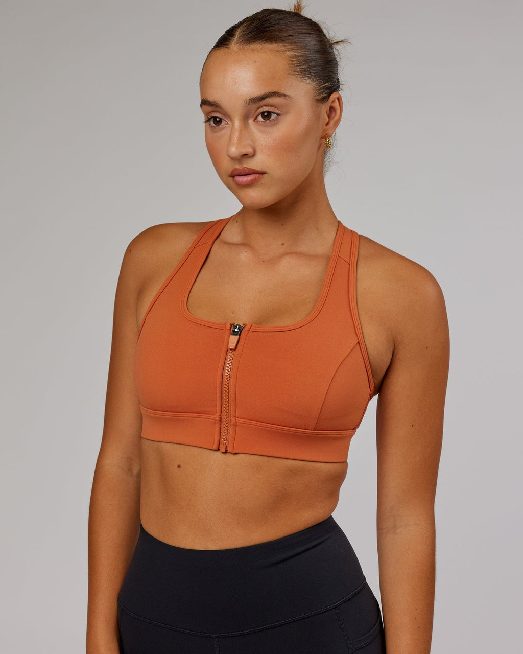 Model wearing Sprint Sports Bra - Auburn