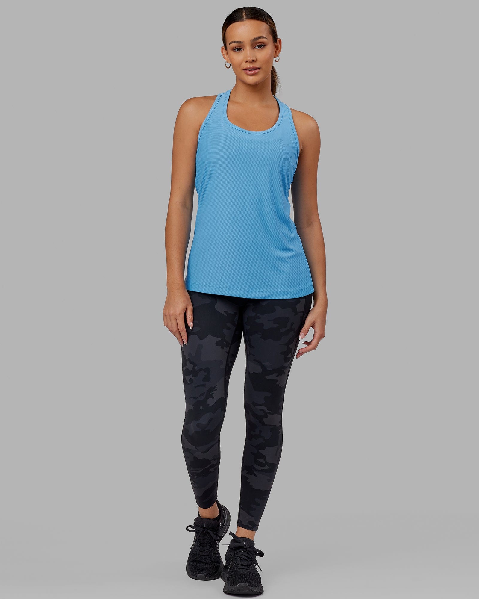 Model wearing Sprint Tank - Azure Blue