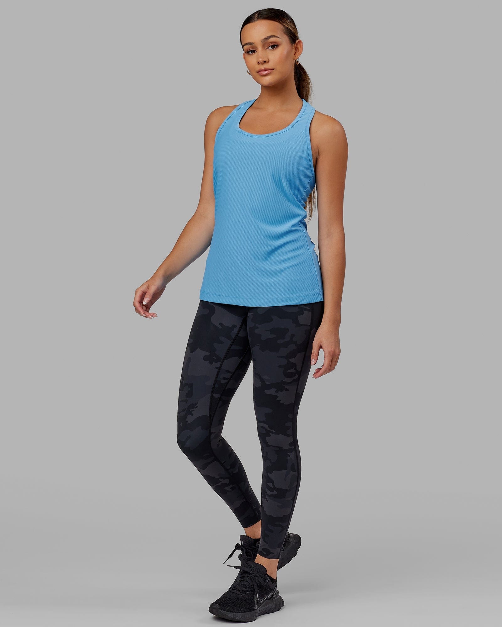 Model wearing Sprint Tank - Azure Blue