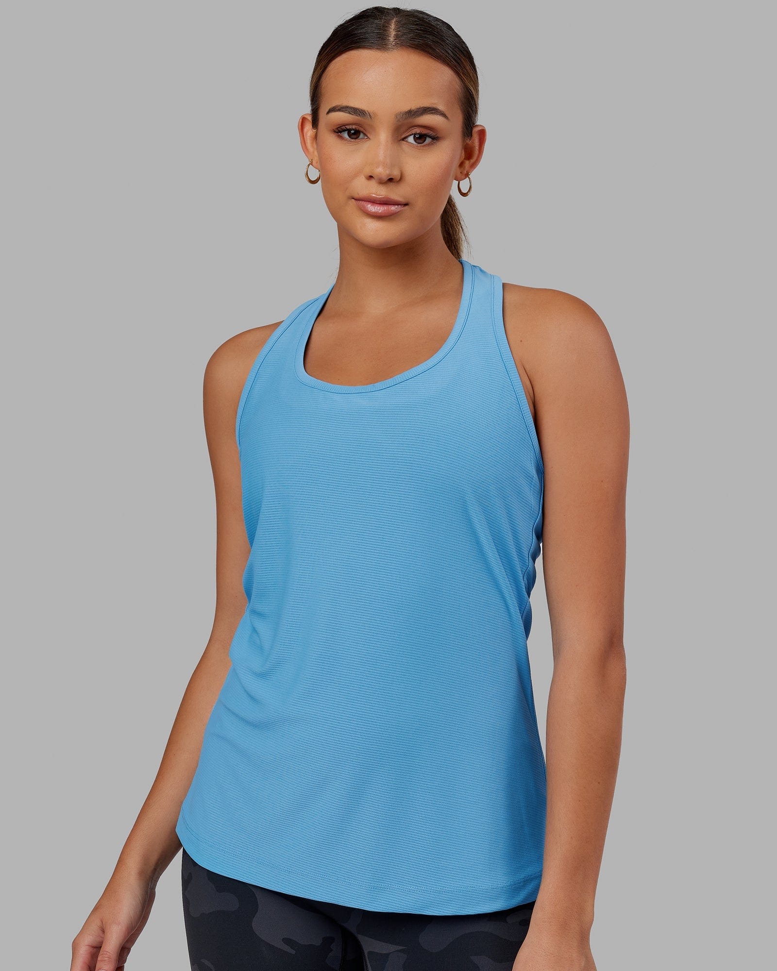 Model wearing Sprint Tank - Azure Blue