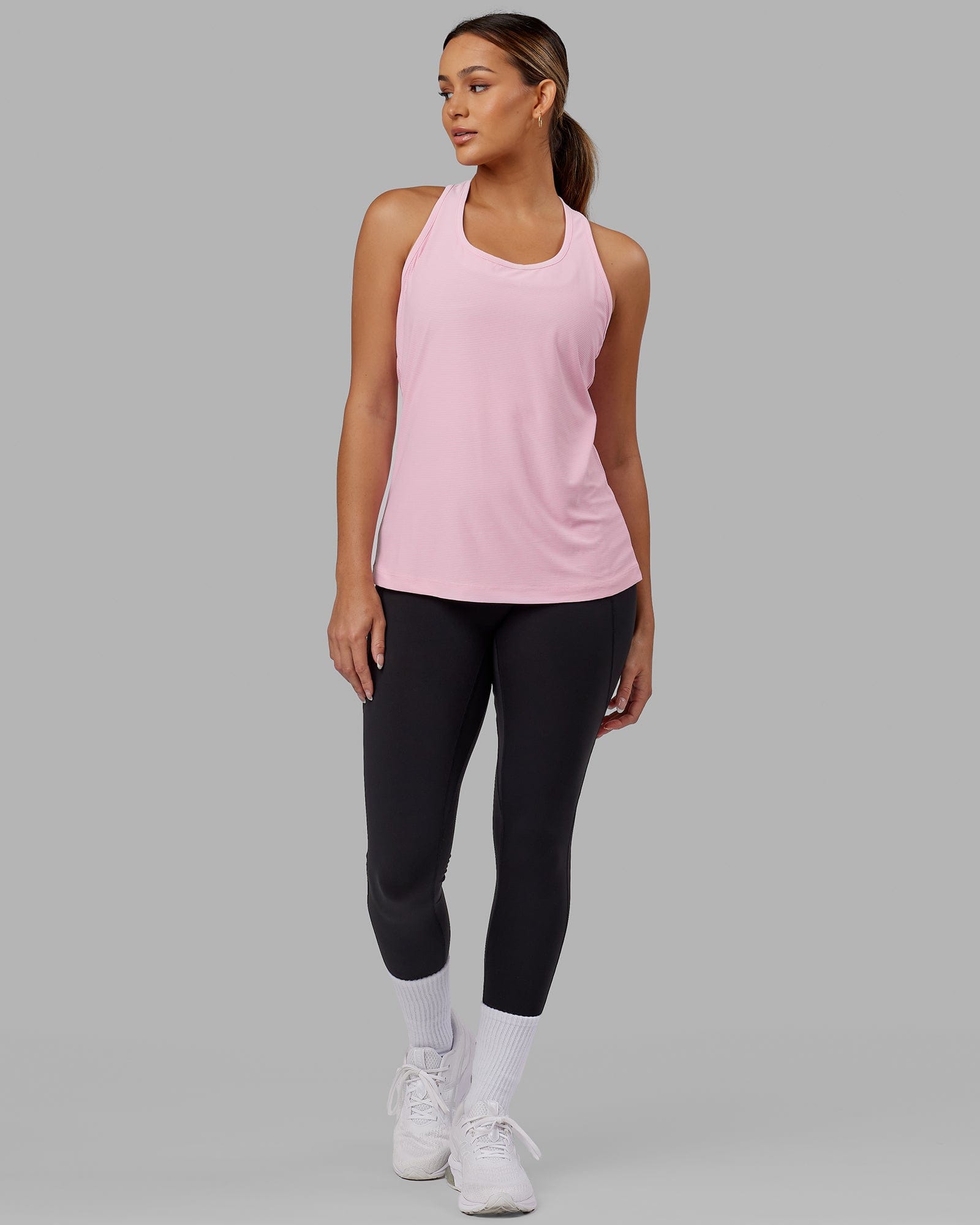 Model wearing Sprint Tank - Petal Pink