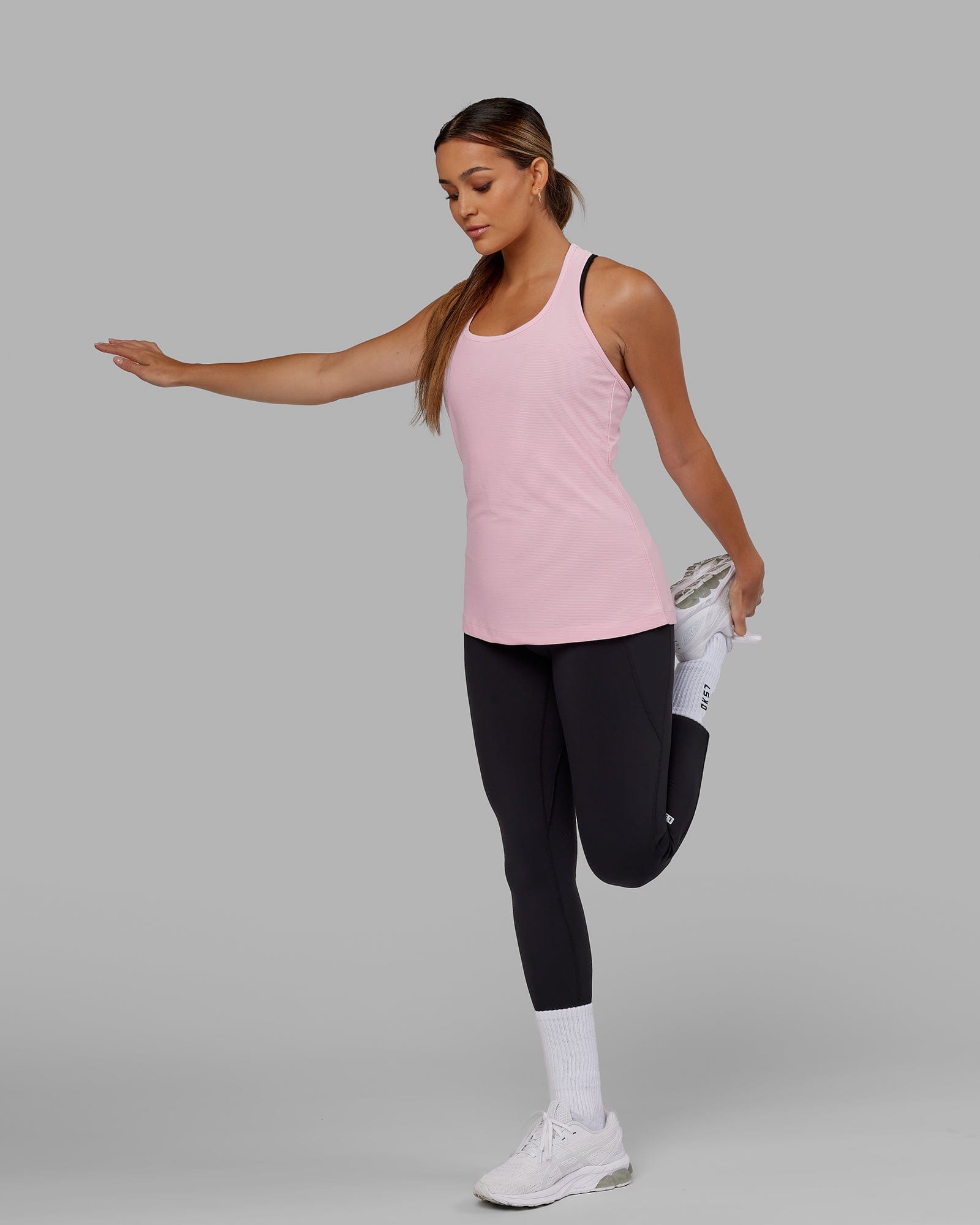 Model wearing Sprint Tank - Petal Pink