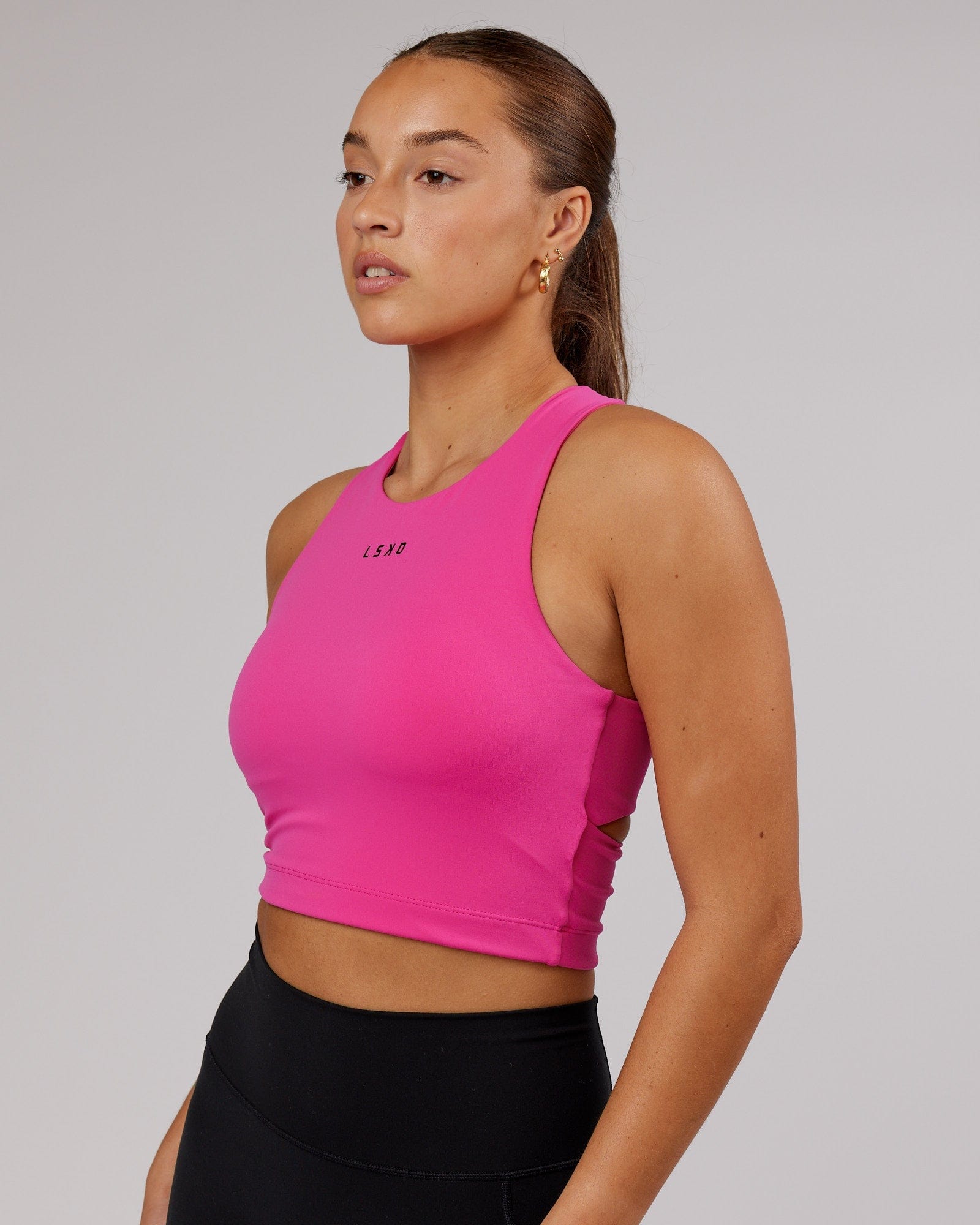 Model wearing Status Shelf Bra Active Tank - Magenta