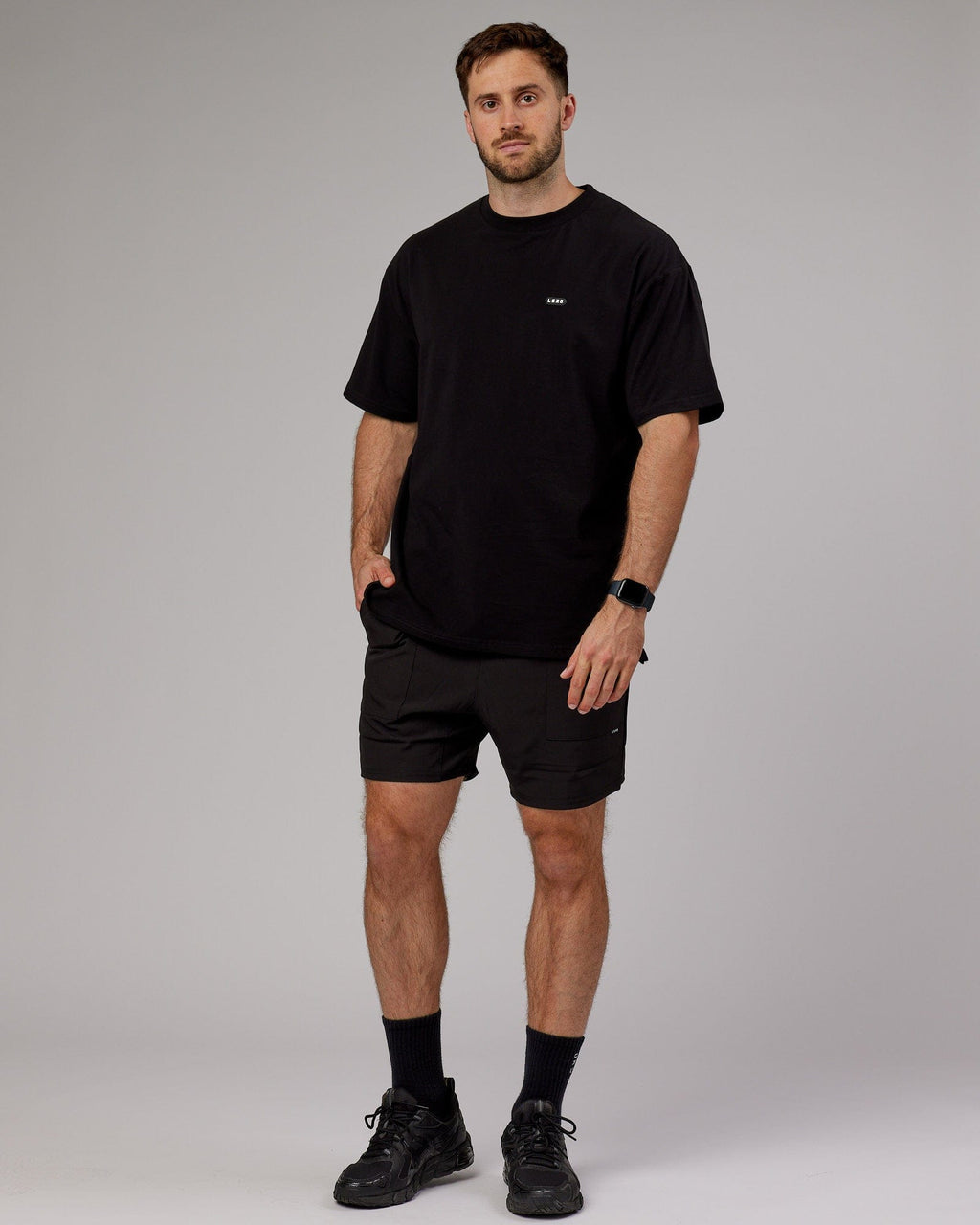 Model wearing Street Tech Short - Black