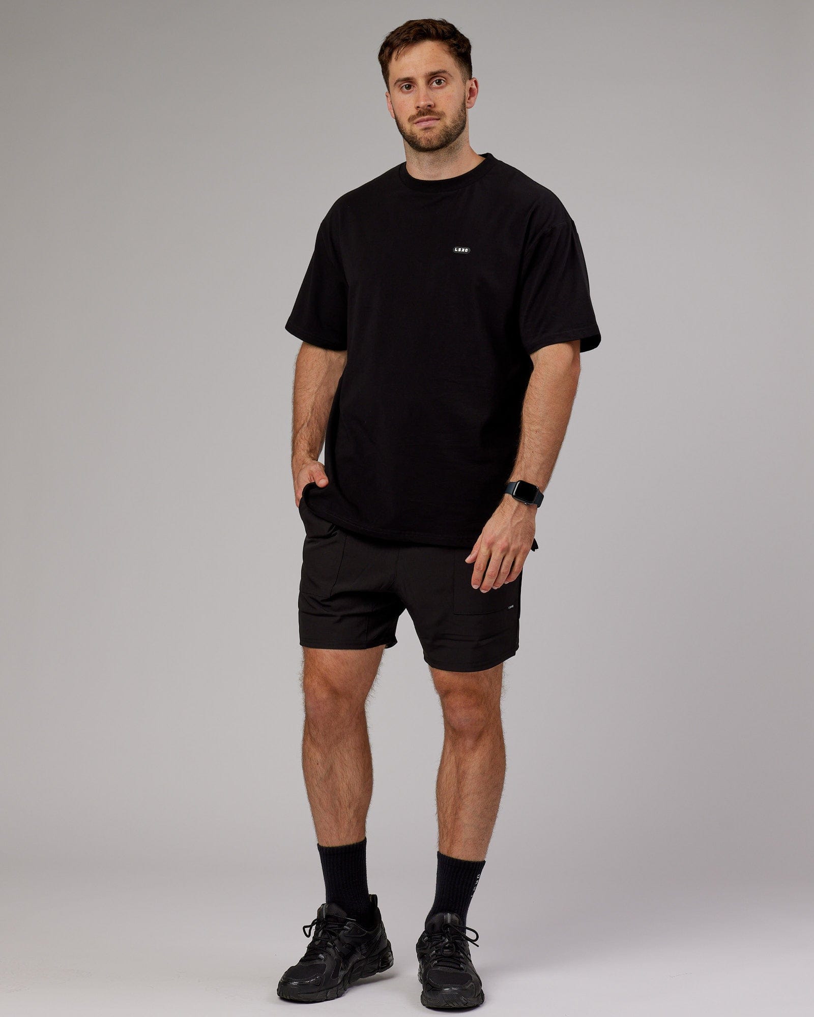Model wearing Street Tech Short - Black