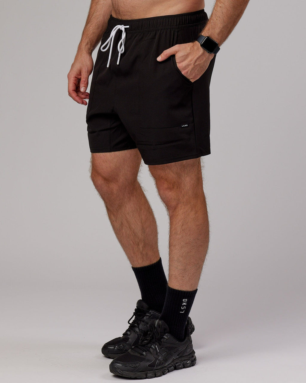 Model wearing Street Tech Short - Black