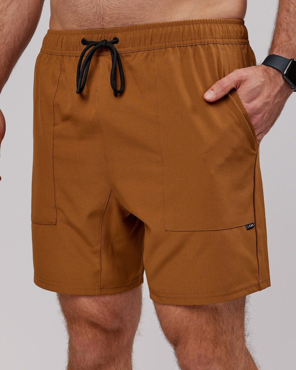 Model wearing Street Tech Short - Camel