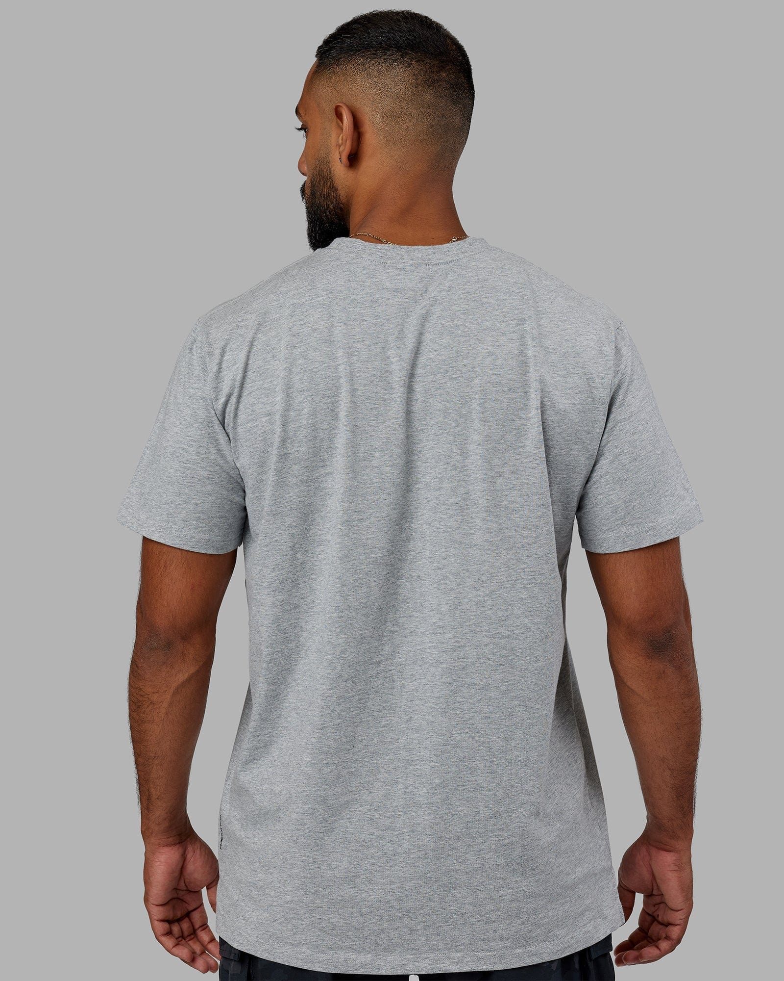 Model wearing Strength FLXCotton Tee - Lt Grey Marl