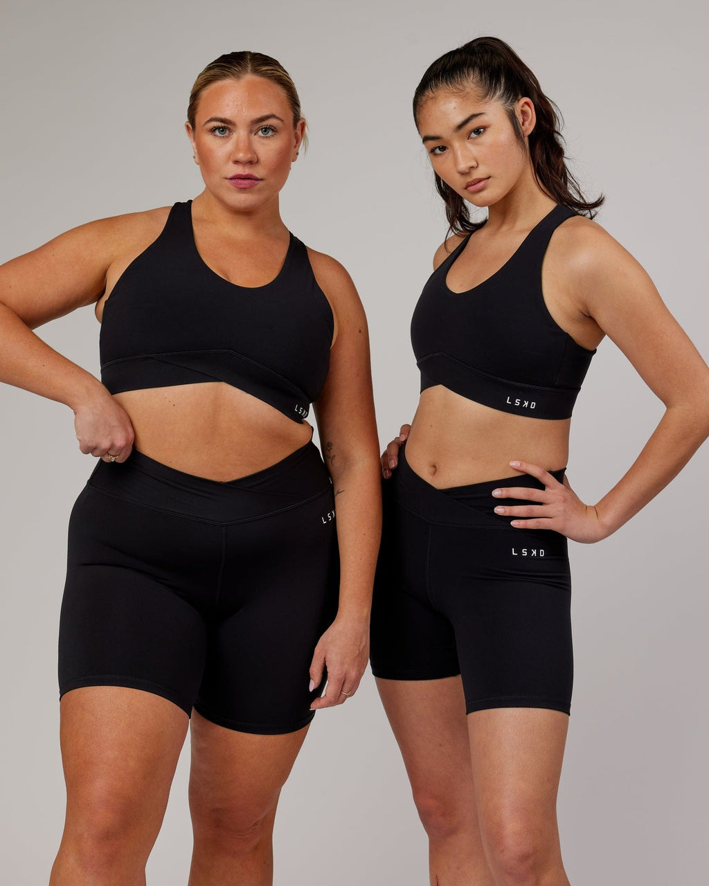 Model wearing Strike Sports Bra - Black