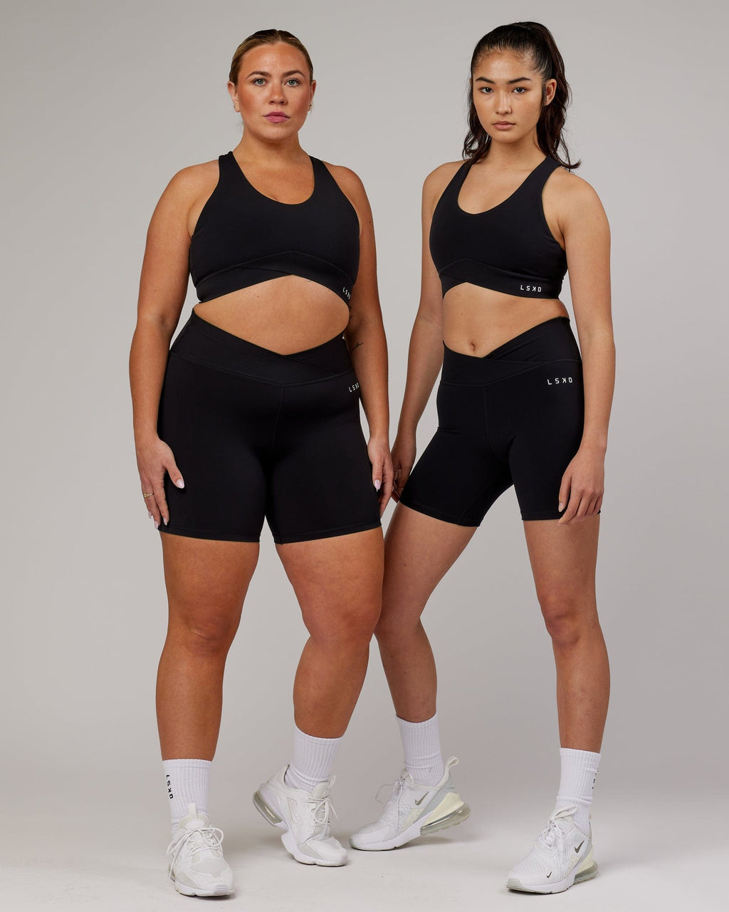 Model wearing Strike Sports Bra - Black