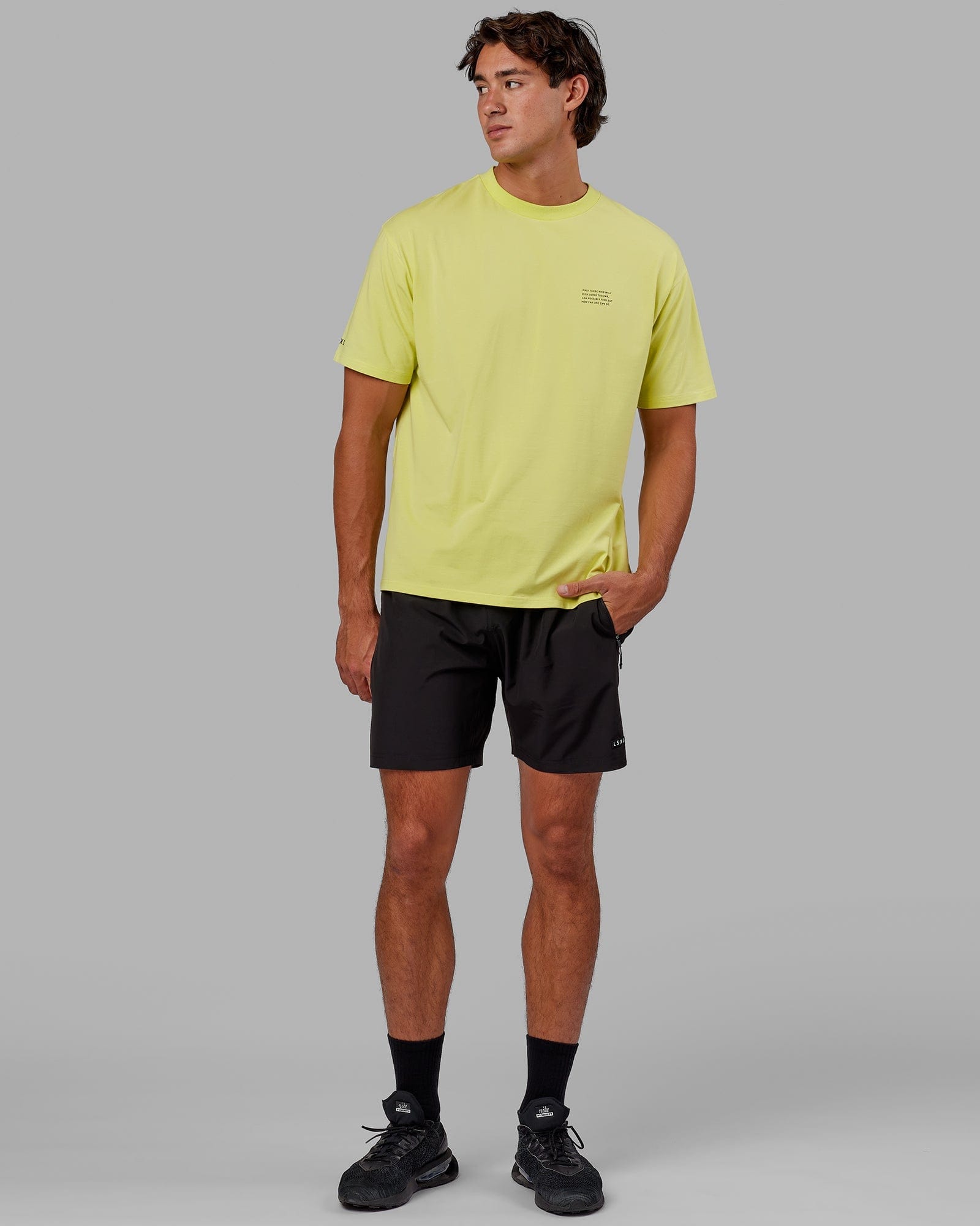 Model wearing Strive FLXCotton Tee Oversize - Citrus Green