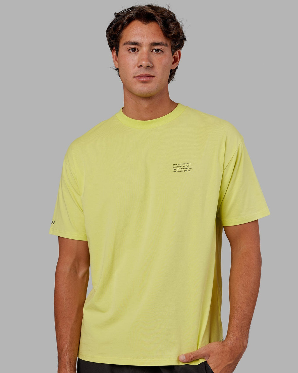 Model wearing Strive FLXCotton Tee Oversize - Citrus Green